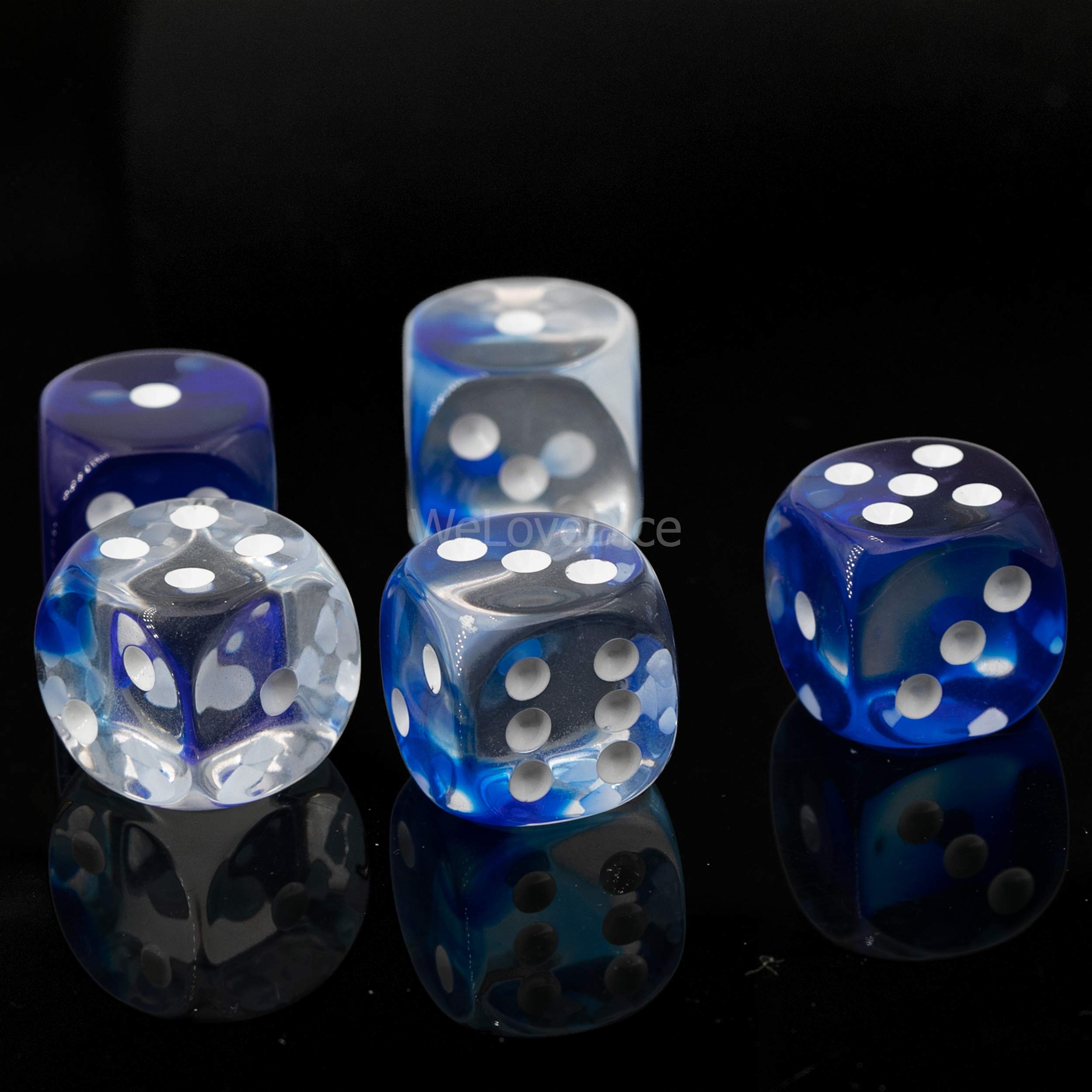 Amazon | WeLoveDice [ドイツ製] サイコロ ダイス 6面 5個 16mm クリア