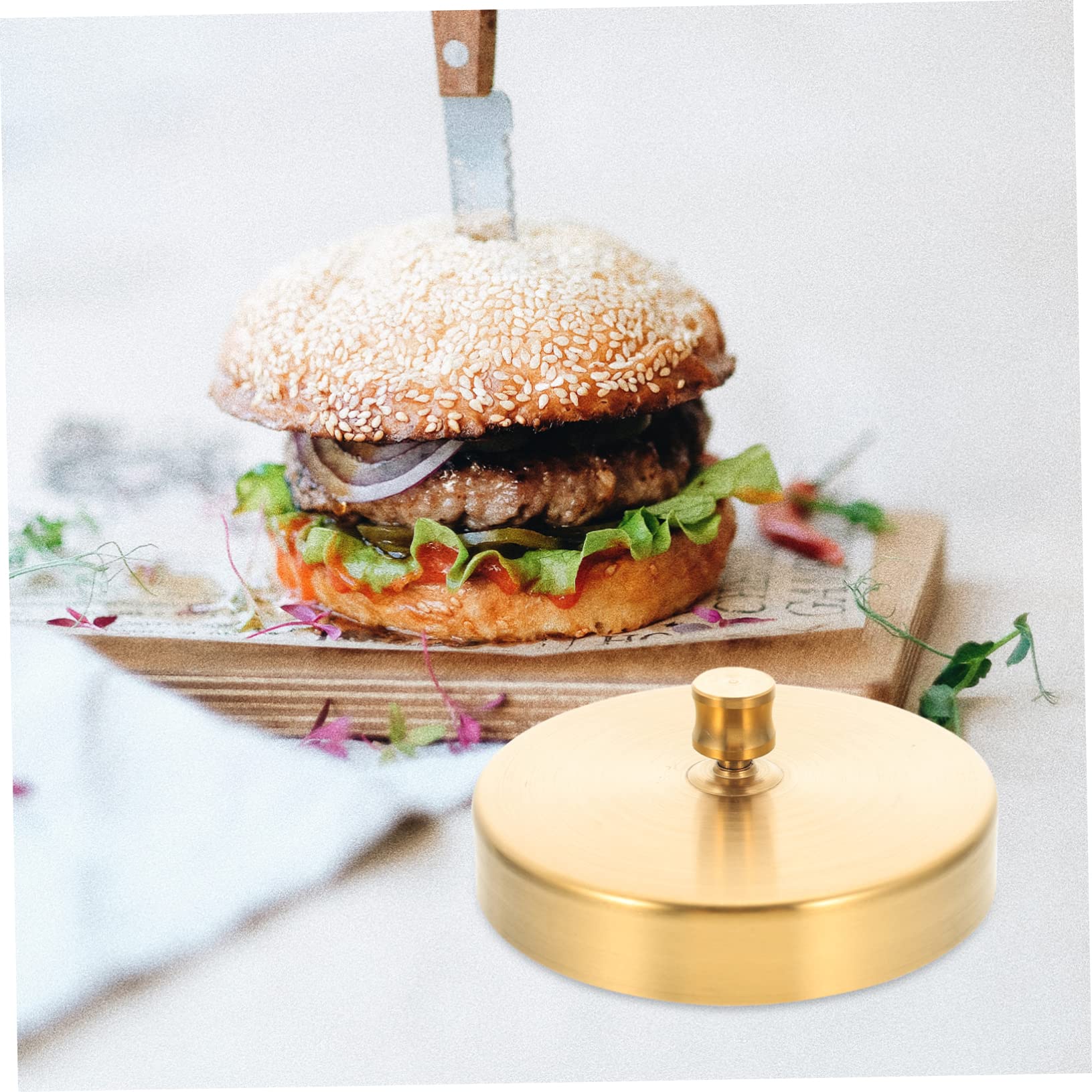 Kisangel 2 Piezas Prensa para Hamburguesas Inoxidable Molde Redondo para Carne Herramienta de Cocina para Hamburguesas Caseras de Usar y Limpiar para Cocineros Principiantes y