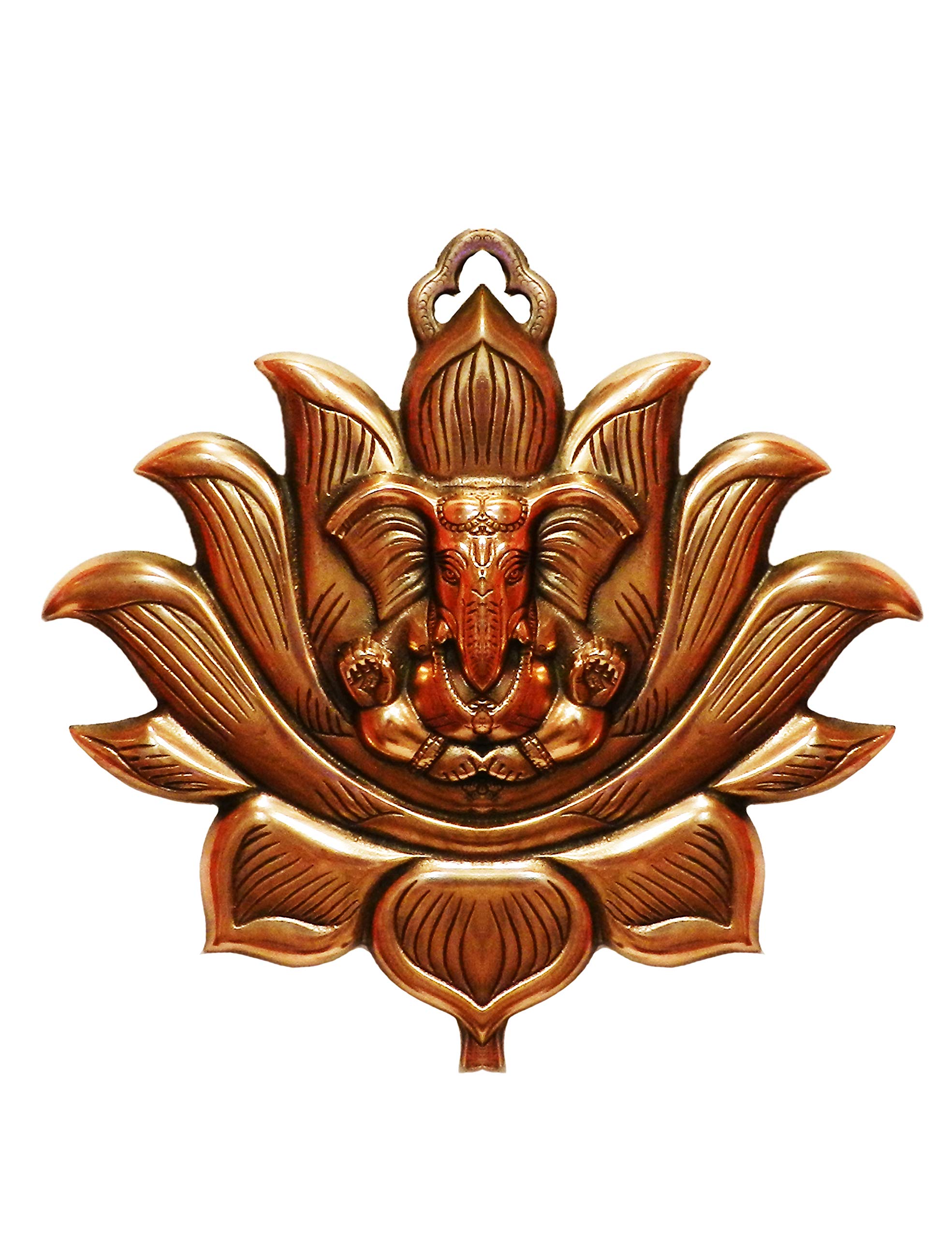Rabarikaa Metal Ganesha Ji on Lotus Wall Hanging for Entrance Door| Modern Wall Art| Wall Decor | Room Decor | Perfect Gifting Option Decorative Showpiece