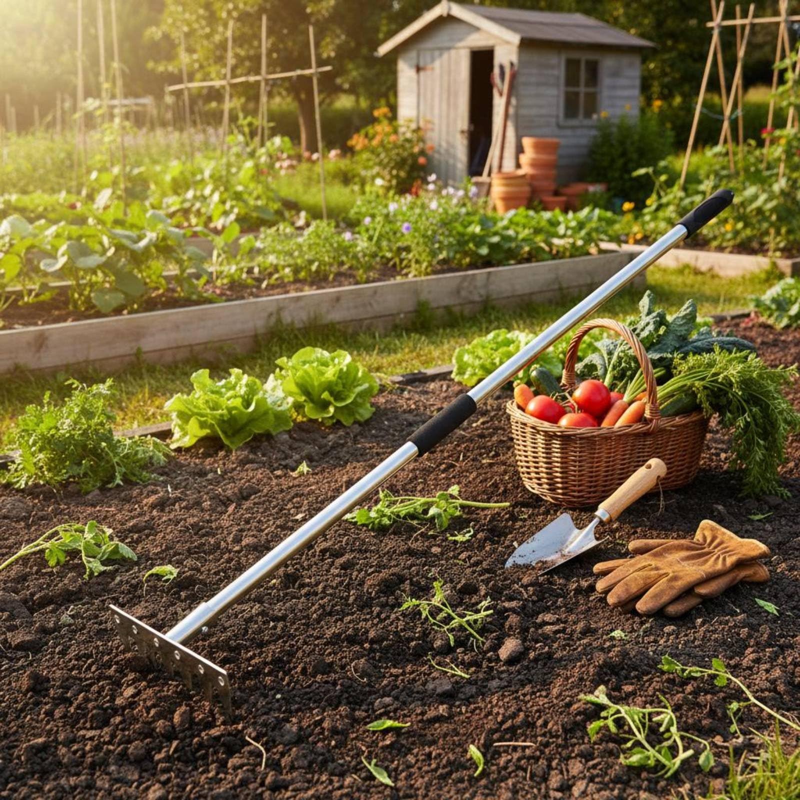 gricolo Manuale Mano Carrello da Trasporto Carrello con Ruote Telaio in Metallo con Cerchio Superiore Ruote Posteriori Grandi E Anteriore Adatto a Lavori Nei Campi Giardinaggio Allevamento Vivai