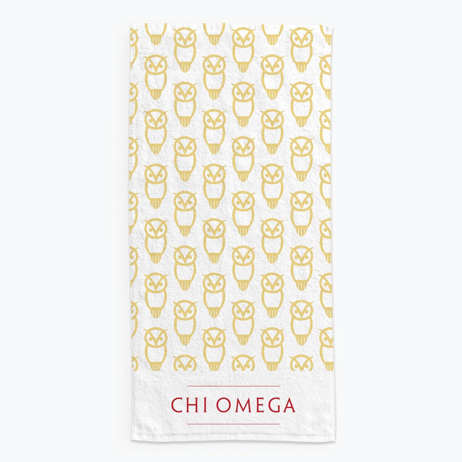 Sorority Shop Chi Omega Beach Towel- Lightweight Brand Design 64" x 30", Soft Microfiber Beach Towel, Lightweight and Durable Chi Omega Towel, Water Absorption, Quick Dry