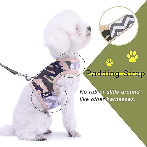 Miniatura 4 de Juego de arnés táctico y correa para perros pequeños para invierno, chaleco acolchado suave ajustable para caniche, pomeranio, chihuahua, pinscher