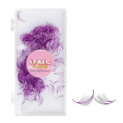 VNE - Extensiones de pestañas coloridas con 500 abanicos, extensiones de pestañas de volumen prefabricadas, abanicos de mega volumen premontados,
