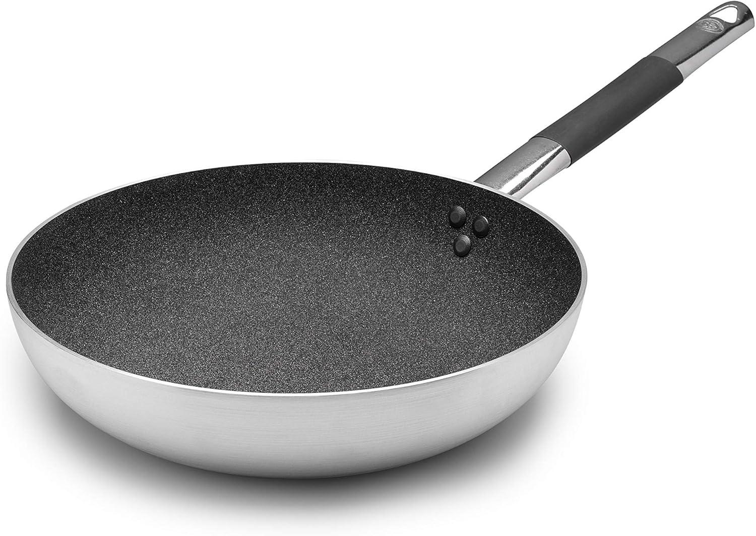 Baldassare Agnelli ALSC111BGPIC32 Svasata Alta High Non-Stick Induction Frying pan, Aluminium Stainless Steel, Silver/Black