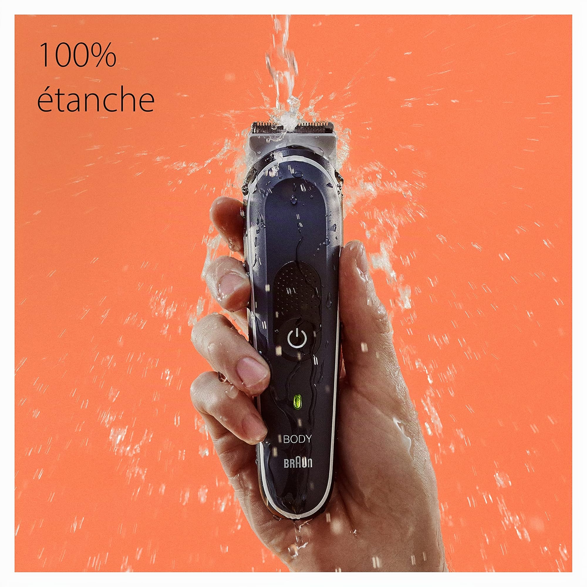 Braun Tondeuse Electrique Series 5 5340, Pour Homme, Corps, Torse, Aisselles, Aine, Parties Intimes Et Sensibles, Stylisation, Sabots Pour Longueurs 3-11 mm, SkinShield, Rasage Rapide Et Doux