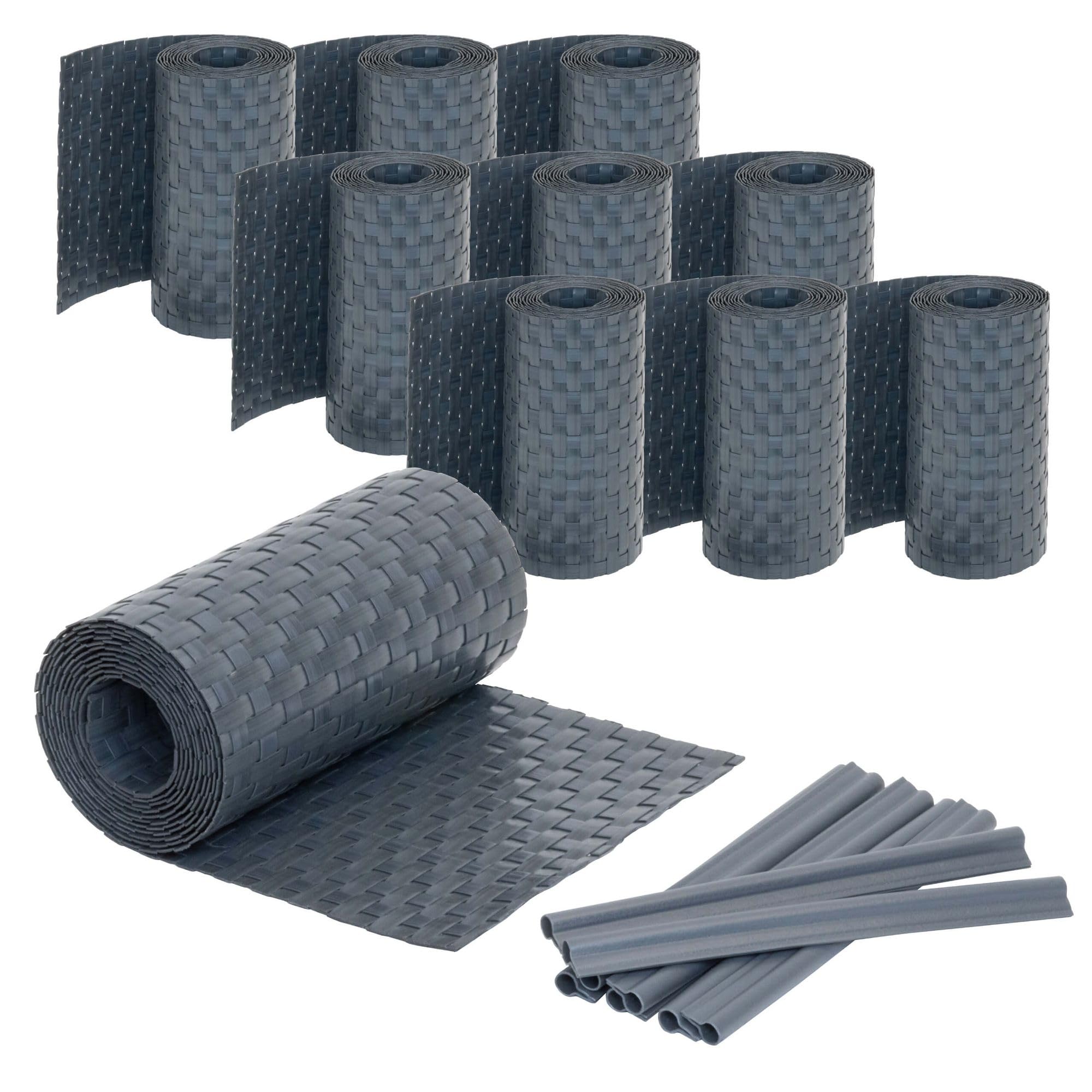 Jardinion privacy strips rattan look 250 x 19cm, 10 pieces (25m) anthracite incl. 20 fastening clips rattan privacy screen