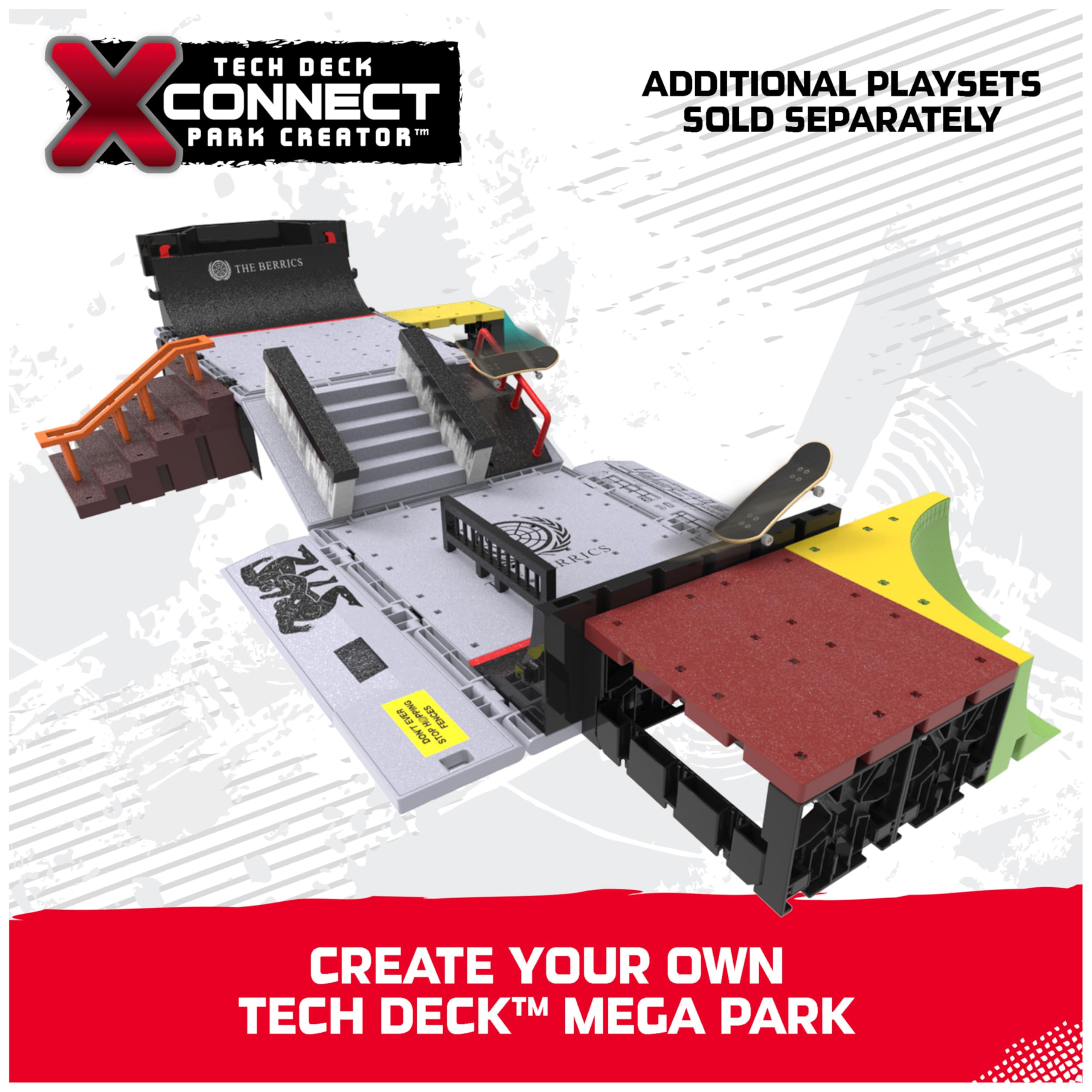 Spin Master Tech Deck Primitive Skate Park de X-Connect Kit de rampes personnalisables et constructibles avec une planche à doigts pour enfants à partir de 6 ans