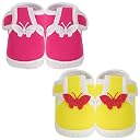 Neska Moda Set of 2 Pair Baby Boys & Baby Girls Hook & Loop Cotton Booties For 12 to 18 Months (Pink,Yellow) -BT1164andBT1166 gallery image