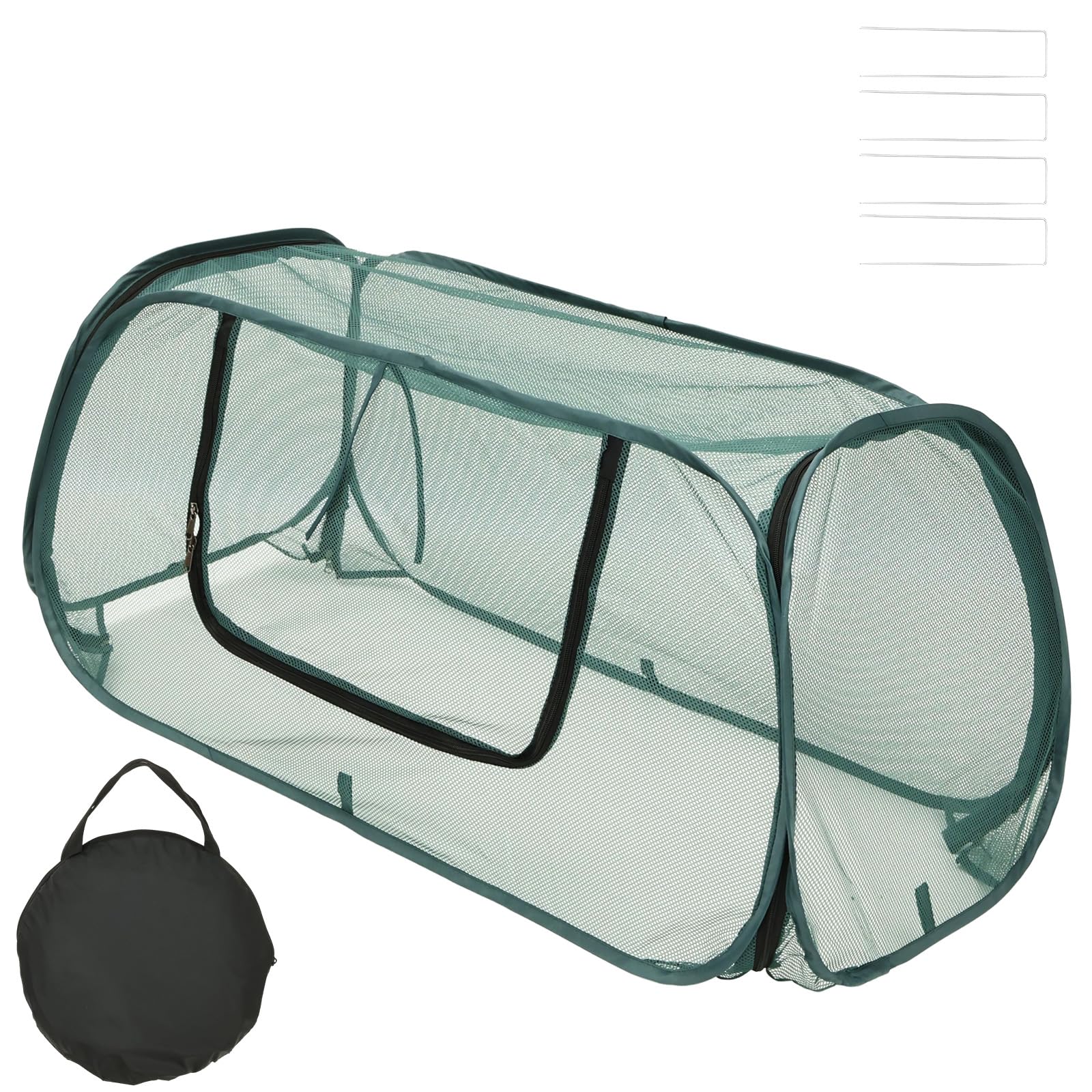 Pop up Garden Mesh Cover for Raised Beds 115x55x45cm Fruit and Vegetable Cage Dark Green Plant Crop Cage with Ground Pegs, Insect Netting Fruit Protector for Vegetables, Flowers & Seedlings(1Pcs)