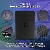 Vista 3 de TopDeck 200 TopLoader Binder - Carpeta álbum de 9 bolsillos para tarjetas - Fundas de almacenamiento seguro TCG - Compatible con Yugioh, Magic the