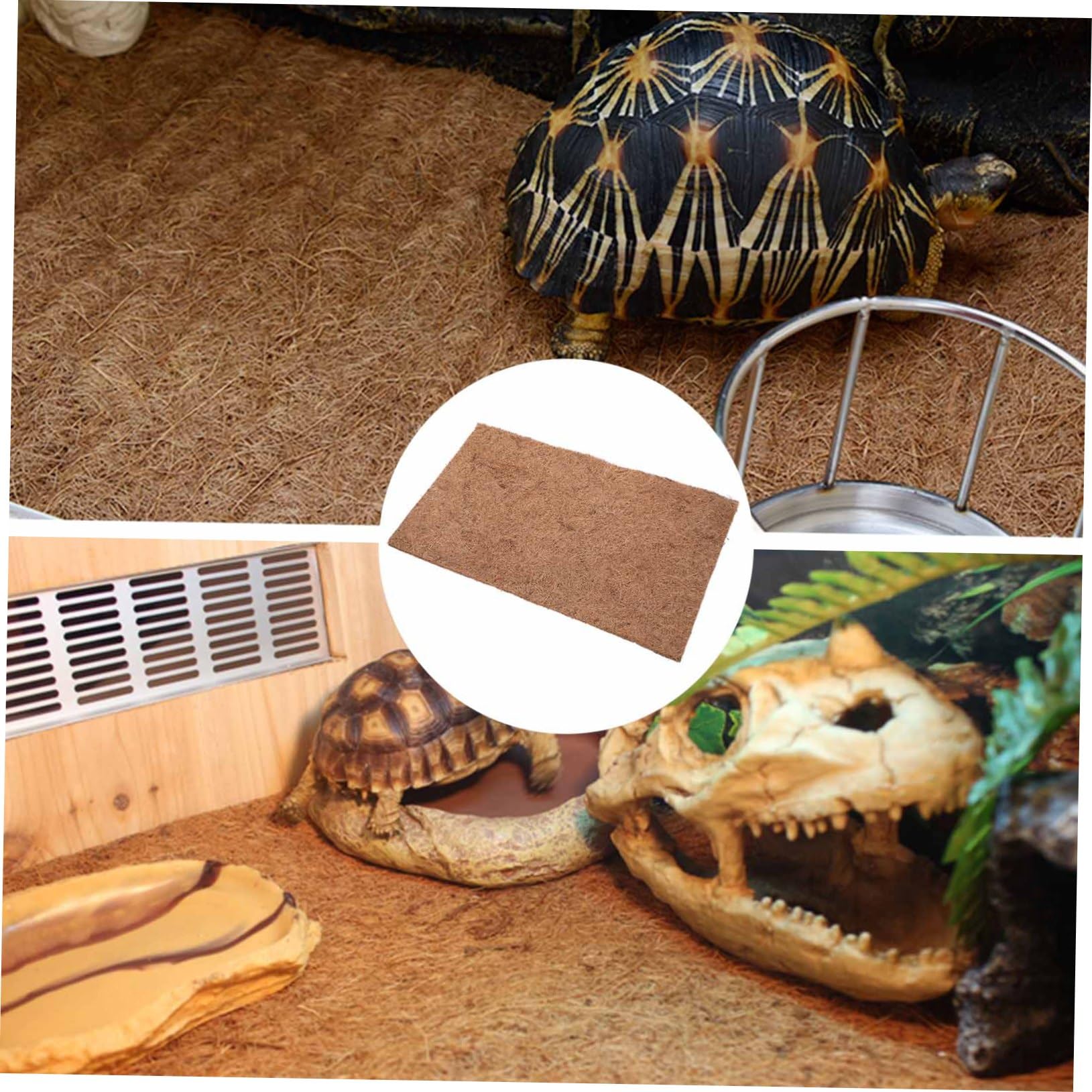 TOYANDONA Tappeto per Rettili in Fibra di Cocco 4 Pezzi Marrone caffè | Serpenti e Rettili, Uso Domestico e Negozi per Animali, Naturale e Sicuro, Morbido e Confortevole