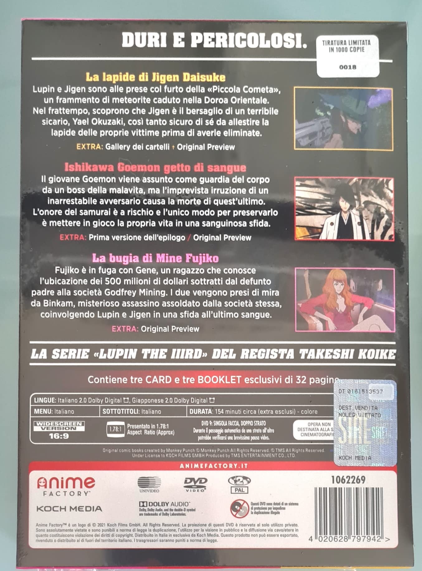 Lupin The IIIRD - La Trilogia - Limited Edition 3 DVD + Card + Booklet