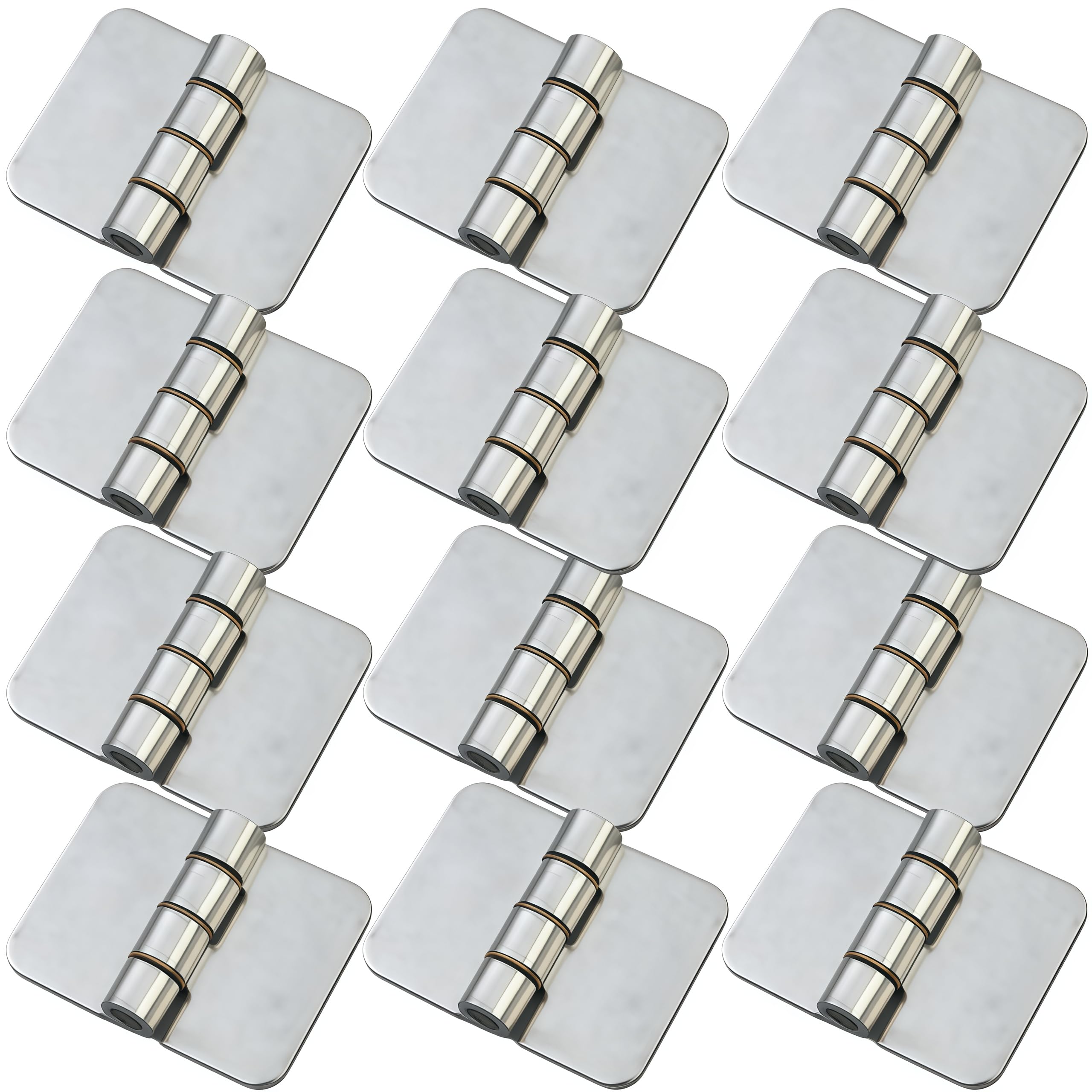 Hinge 12 Pack of 270 Degree Stainless Steel Folding Hinges Suitable for Bedrooms Rvs Garages Storage Sheds and Livestock Facilities 36 * 48 * 2mm No Holes