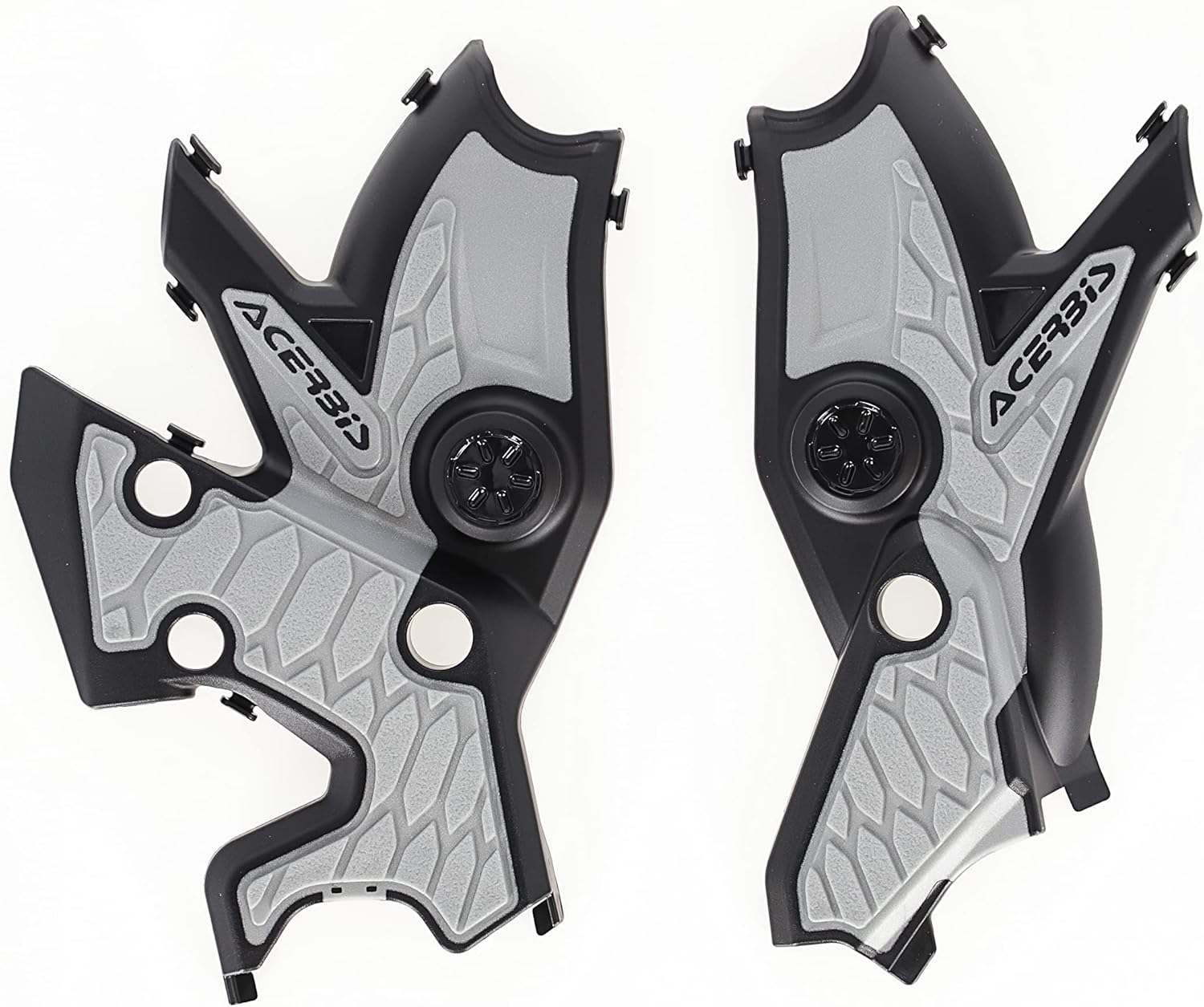 Acerbis X-Grip Frame Guard Black/Silver Compatible with Yamaha 2911461001, One Size