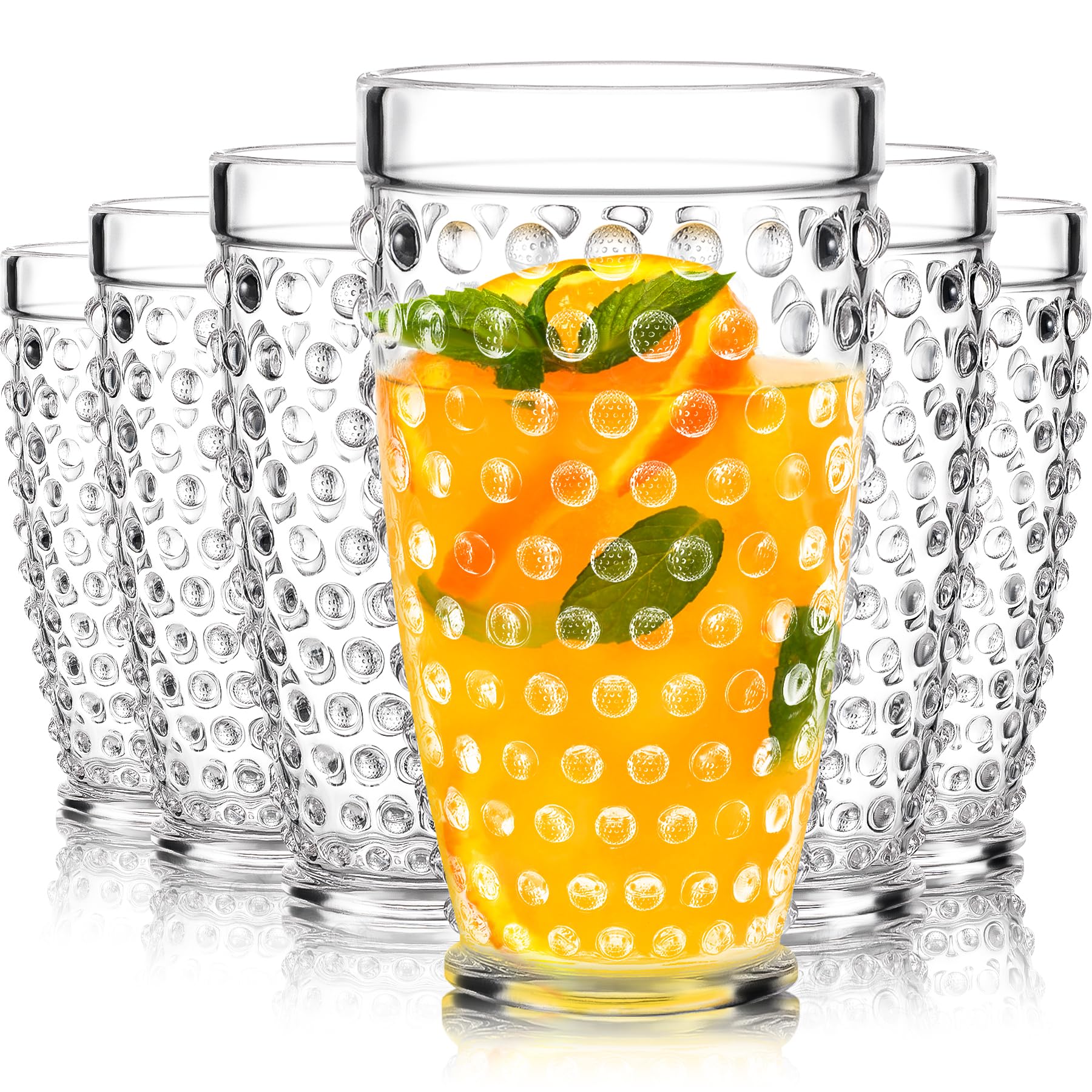 Yomarkrt 19OZ Highball Plastic Drinking Glasses - Set of 6 Clear Water Tumblers Plastic Cups Reusable, Shatter-Proof, Dishwasher Safe