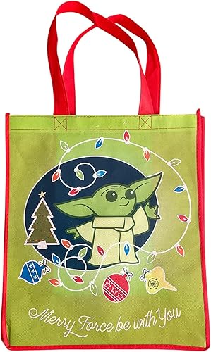 Star Wars The Mandalorian Baby Yoda Christmas - Bolsa de mano reutilizable grande multicolor, Color múltiple