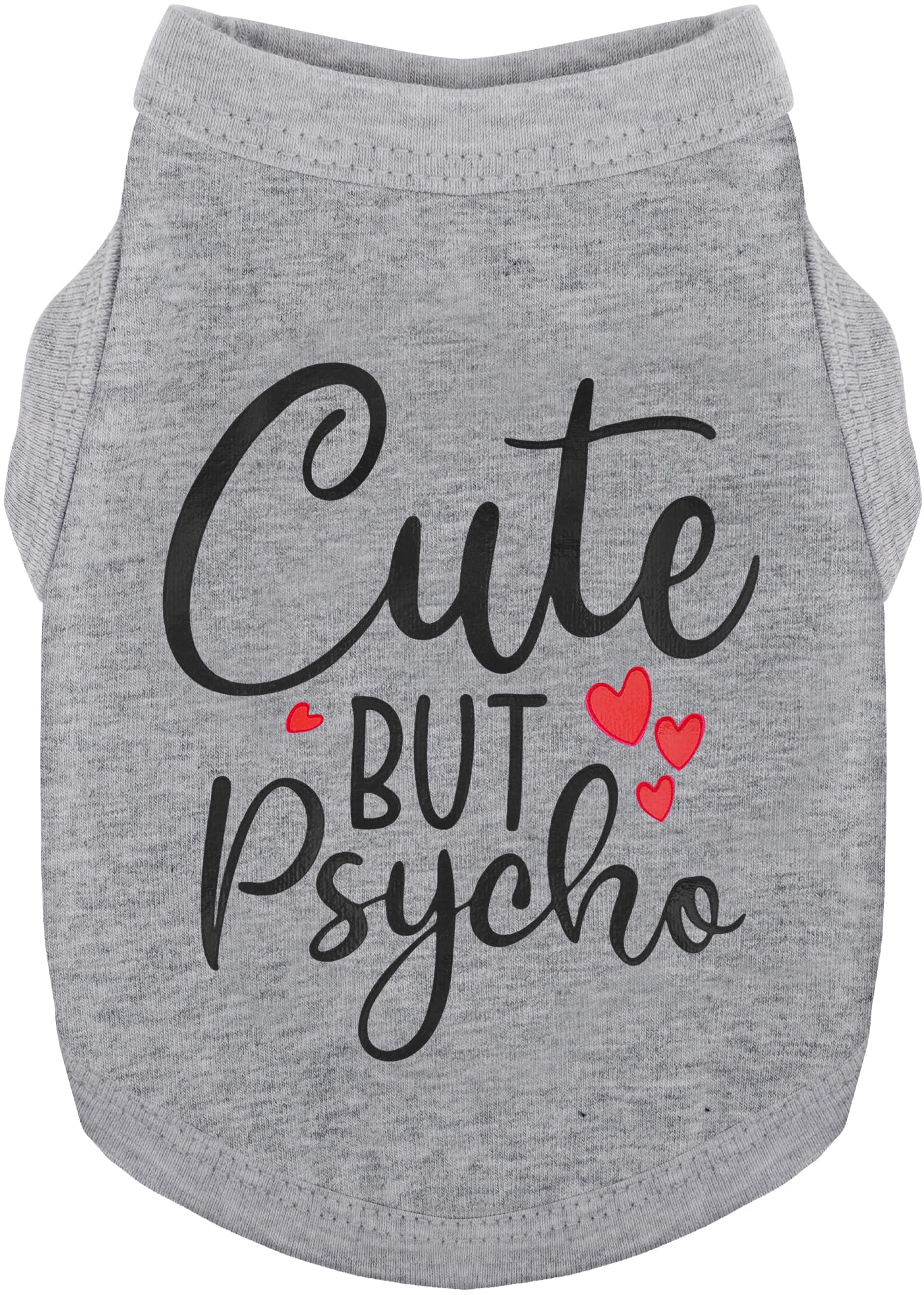 Stylish Dog Clothes: Expressive Cotton Puppy Shirt Vest for Small and Medium Dogs, Featuring 'Cute but Psycho' Slogan Print - Perfect for Showing Off