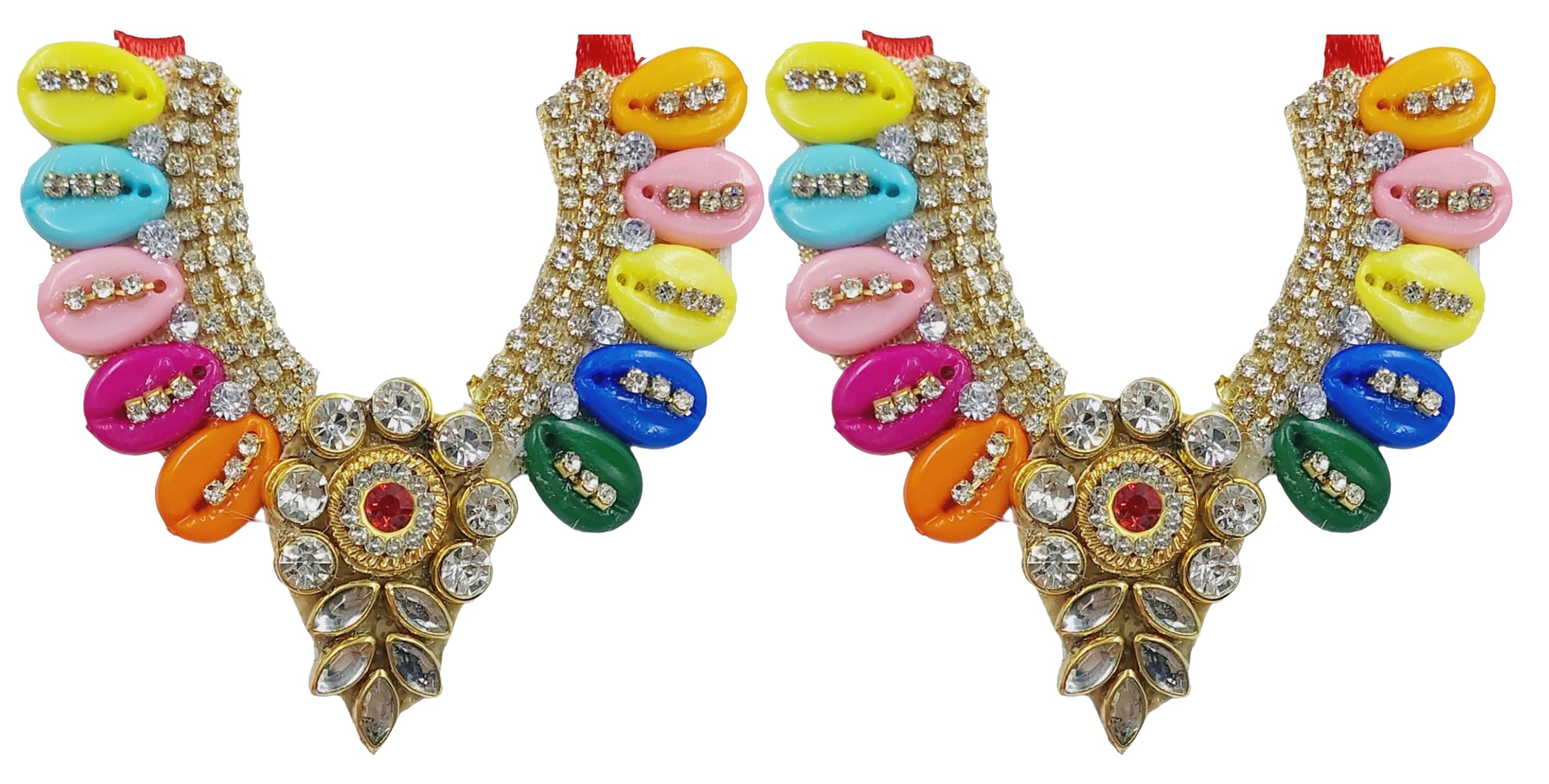 ARTISKRITI Beautiful Small Mala for God Idols and Statues, Pooja Haar Mala for Idols Murti Mala for Car Dashboard Figurine, Set of 2, Seashell