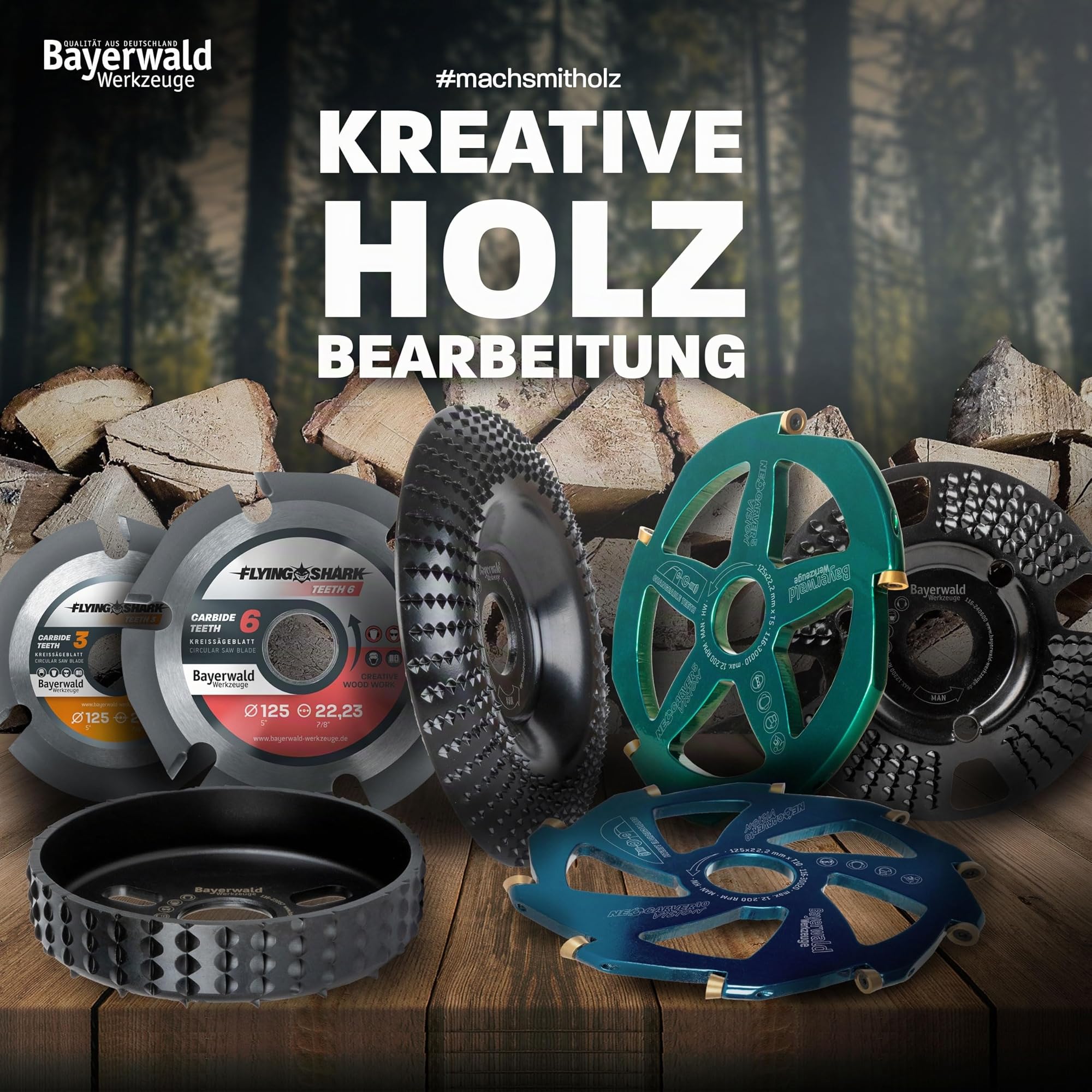Bayerwald Woodcarver Ø 115 mm - Frässcheibe für Winkelschleifer zur Holzbearbeitung/ideales Werkzeug für Bildhauer & Schnitzer (Woodcarver)