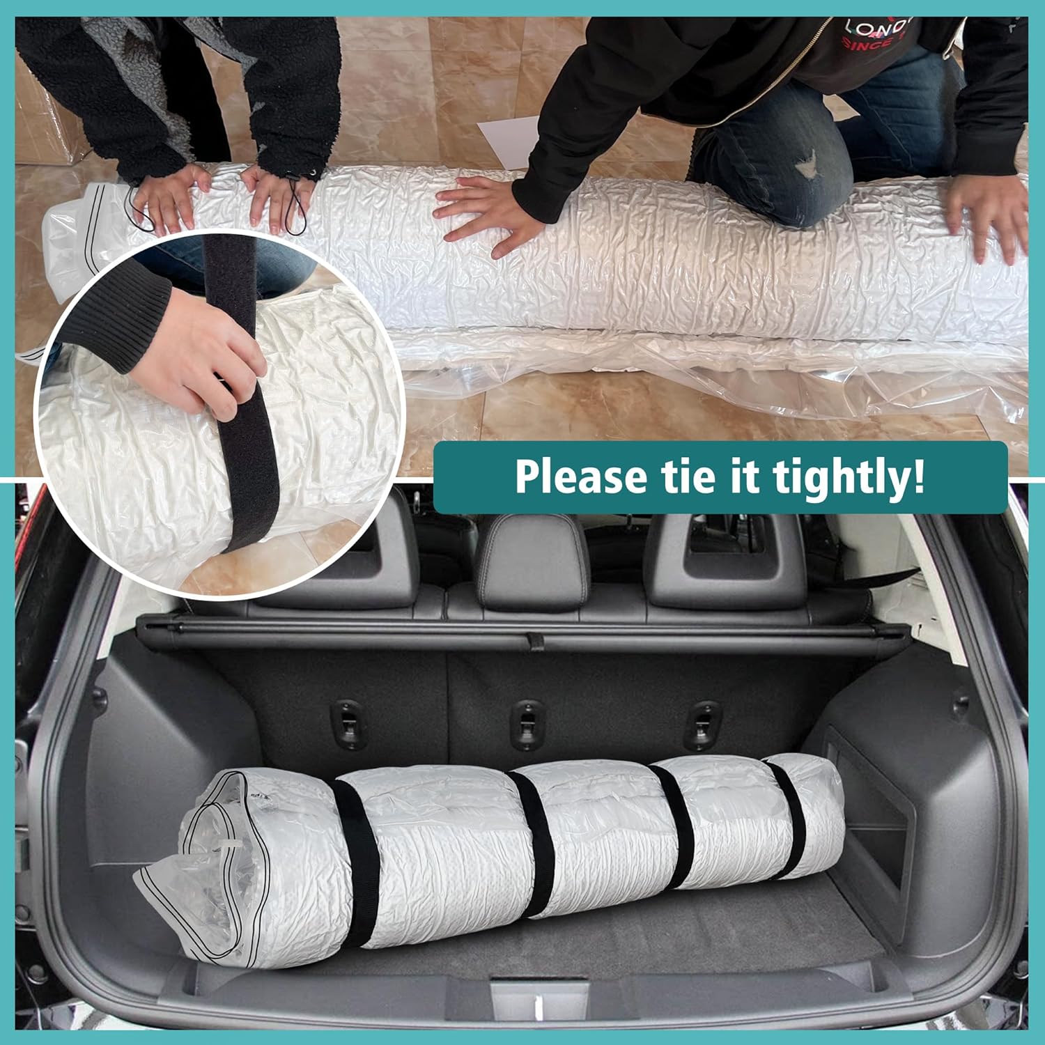 Queen/Full Mattress Vacuum Bag for Moving and Storage, Memory Foam Latex Mattress Storage Bags Full Queen Size for Mattress up to 14 Inches - Image 4