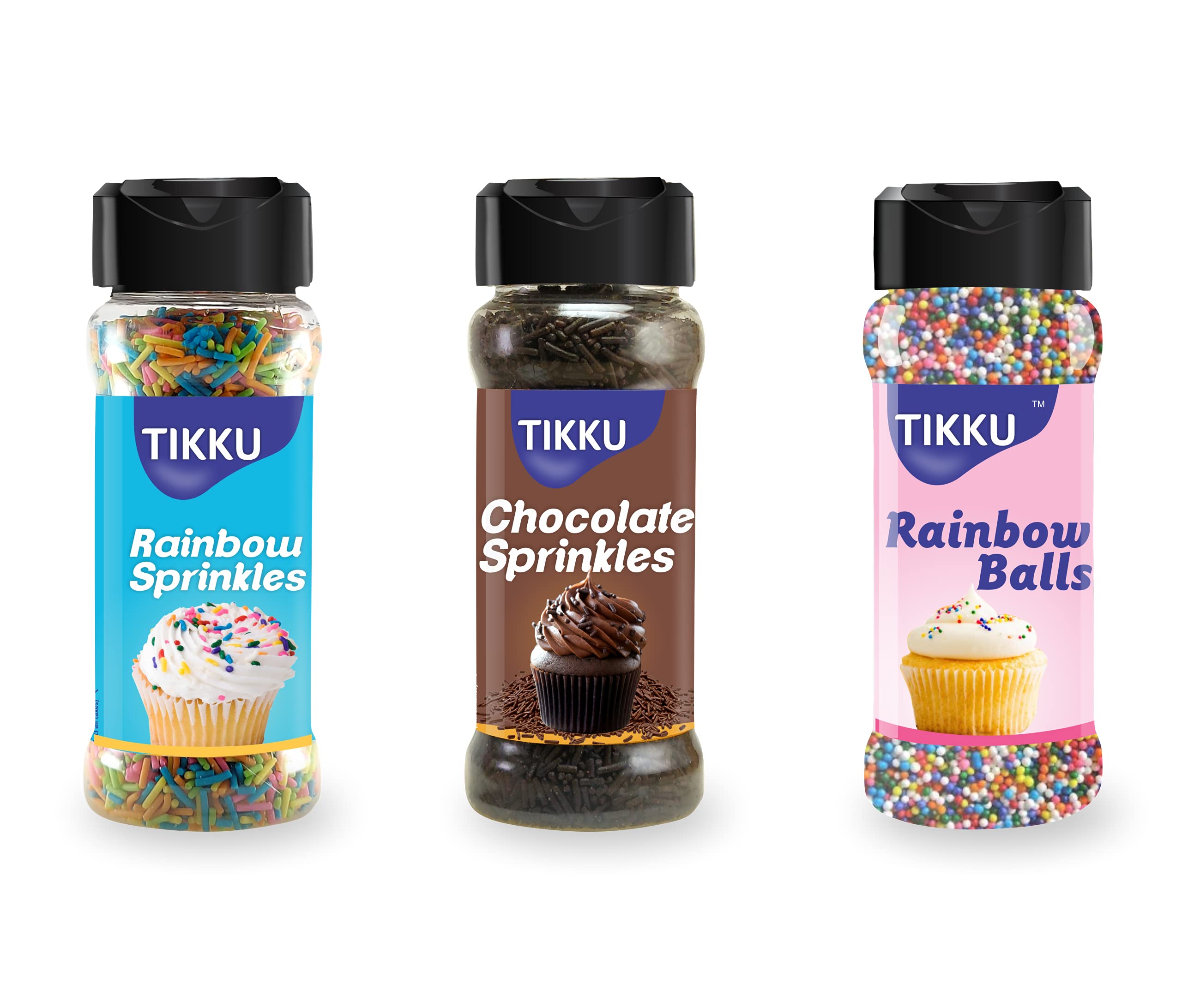 TIKKU Combo of Cake Sprinkles Pack of 3