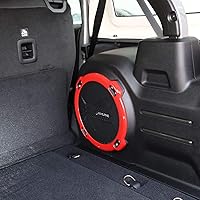 Vista 7 de JeCar Cubierta para altavoz de subwoofer de tronco, accesorios interiores de ABS compatibles con Jeep Wrangler 2018-2023 JL JLU Rubicon, rojo