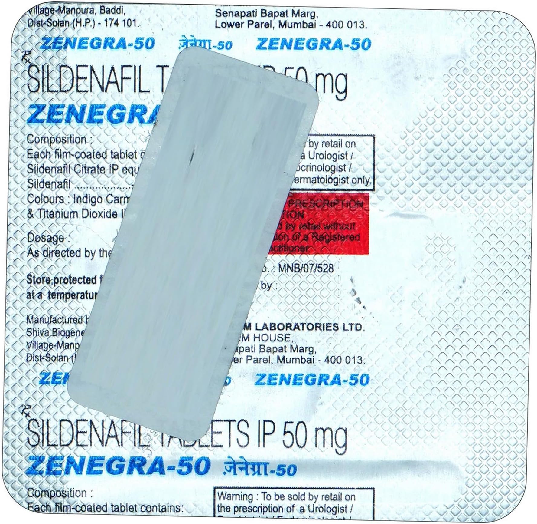 Zenegra-50 - Strip of 4 Tablets