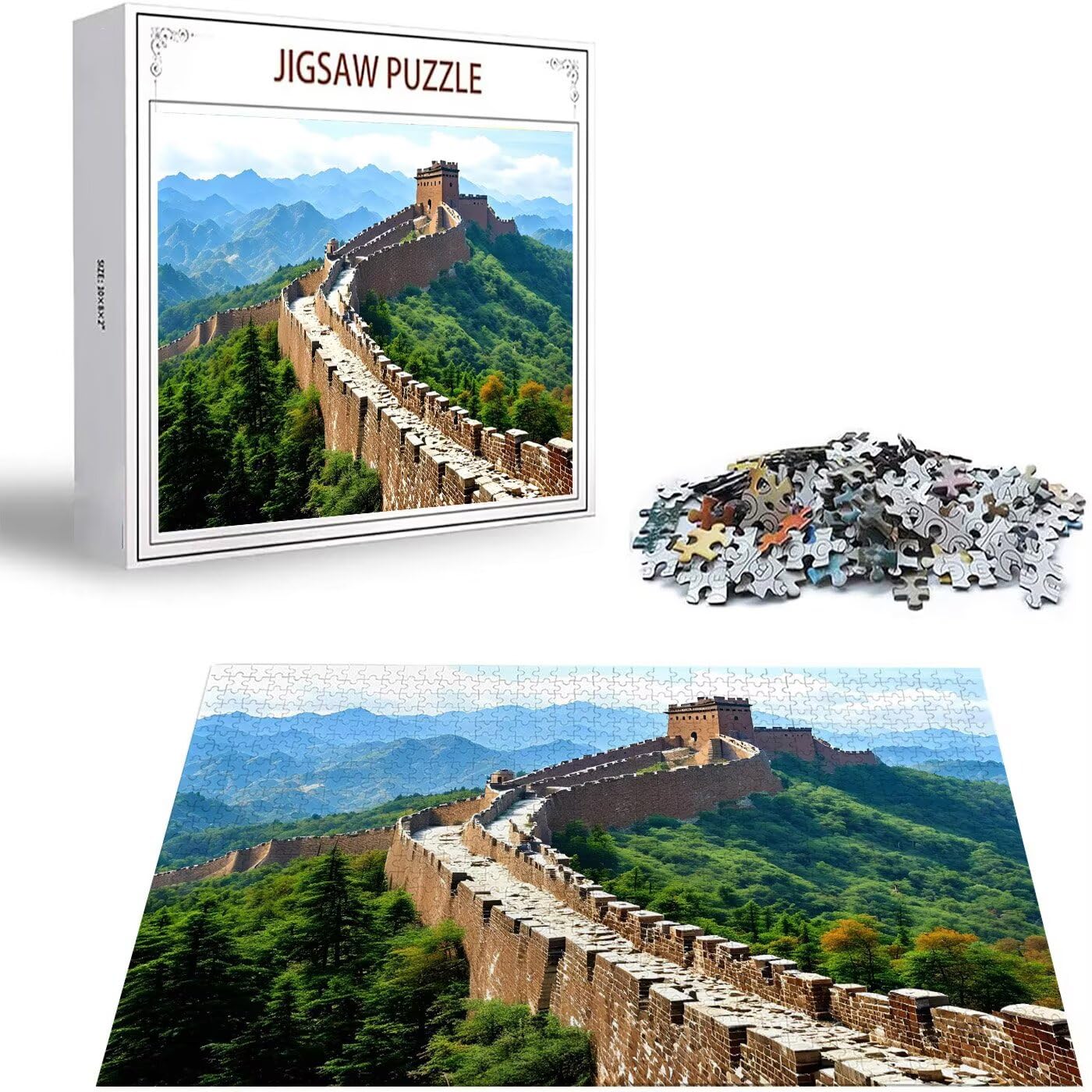 Puzzle 2000 Teile Große Mauer Puzzle Erwachsene, Holzpuzzle Erwachsene Puzzelmatten, Mehrfarbig Holzpuzzle, Klassische Puzzles Szene Wooden Jigsaw, Geschicklichkeitsspiel für die Ganze Familie S-496