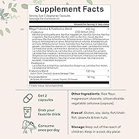 Vista 2 de Micro Ingredients Probiotics 200 Billion CFU, 120 Veggie Capsules Mega Probiotics for Men & Women 40 Strains with Prebiotics, Postbiotics &