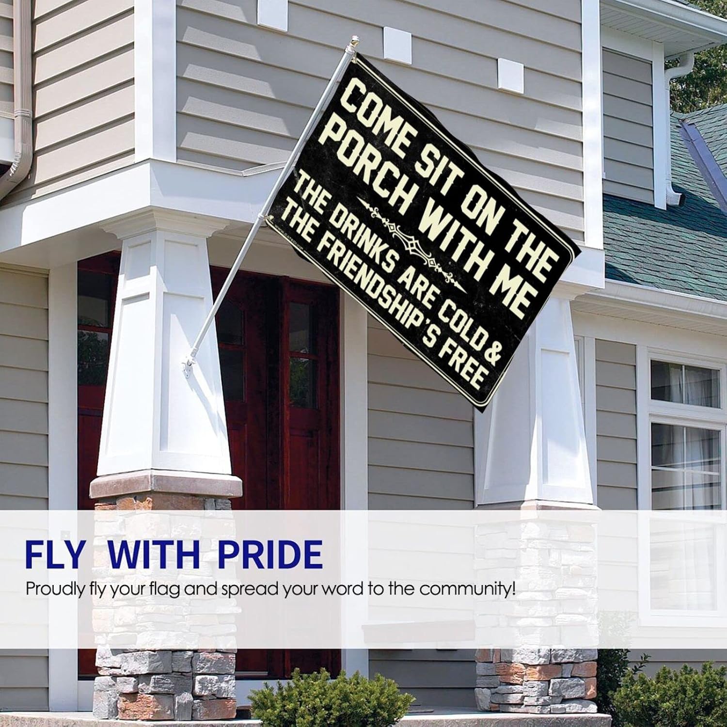Flags For Girls Room Come Sit on The Porch with Me The Drinks are Cold and The Friendship is Free Flag Flags For Dorm (Size : 120X180CM)