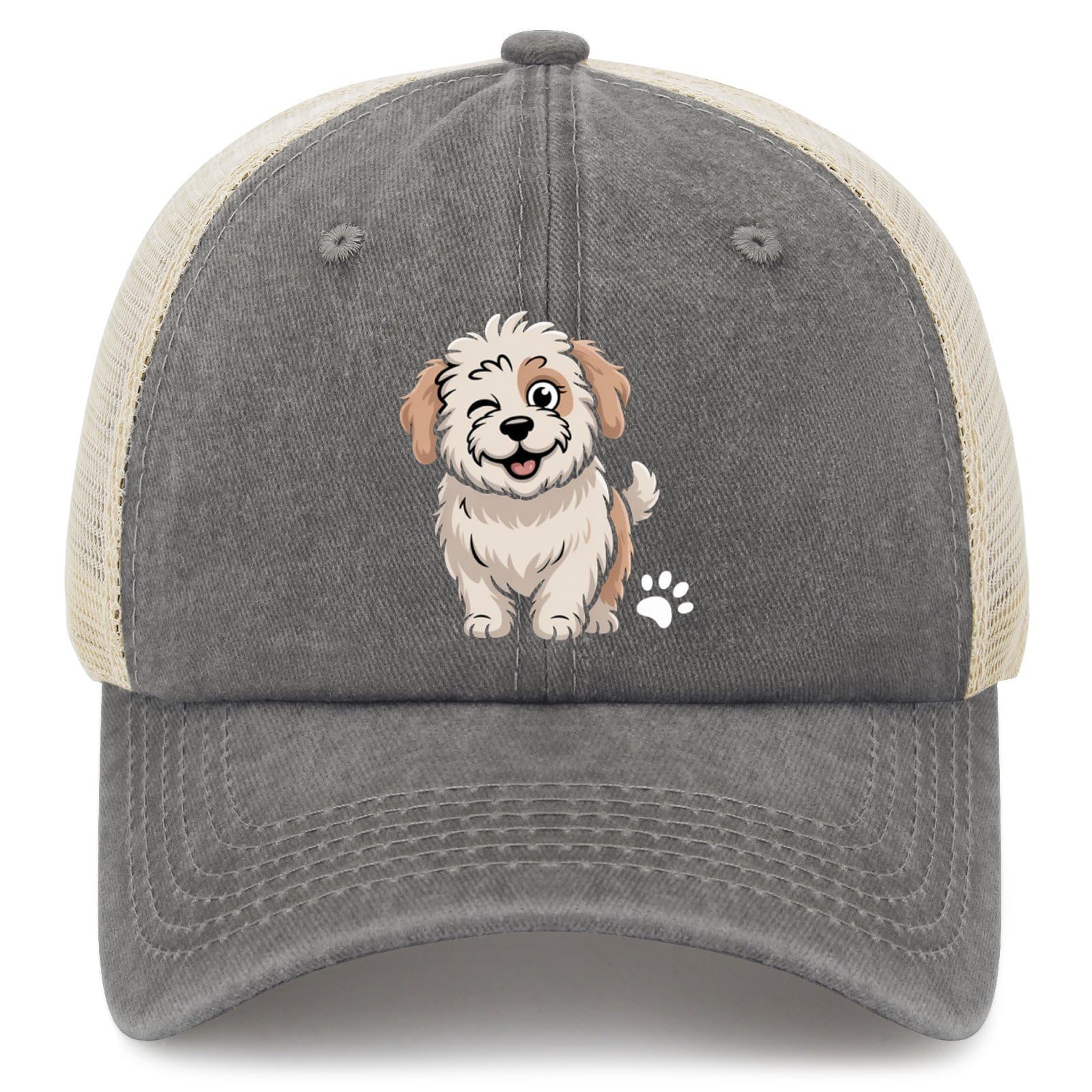 Collie Dog Winking Eye Hat for Men Soft Washed Hiking Hats Casual Washed Jogging Caps Baseball Caps