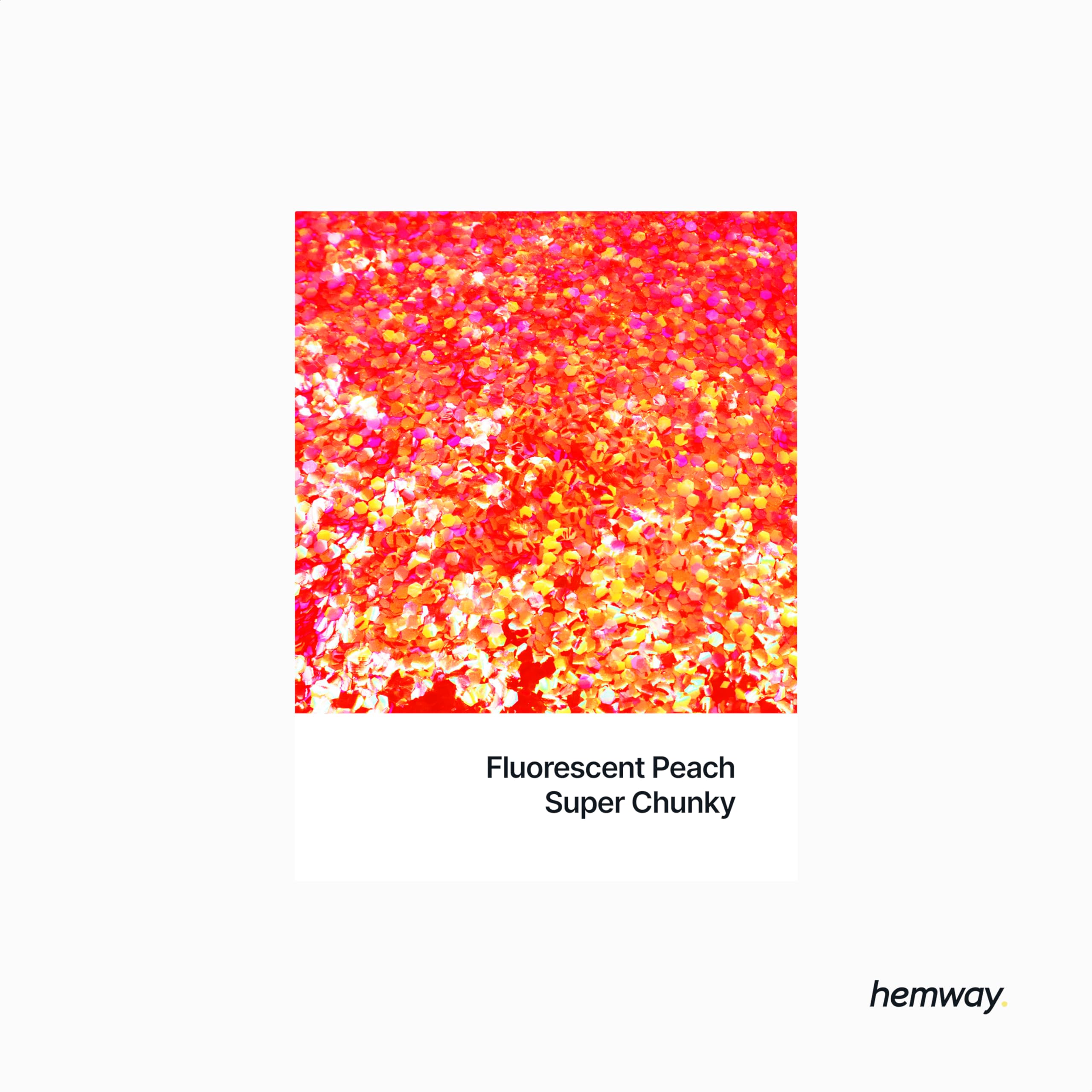 Hemway Glitter Shaker Fluorescent Peach Orange 110g x2 Pack Super Chunky, Craft Glitter Shakers for Resin & Epoxy Crafts - Image 2