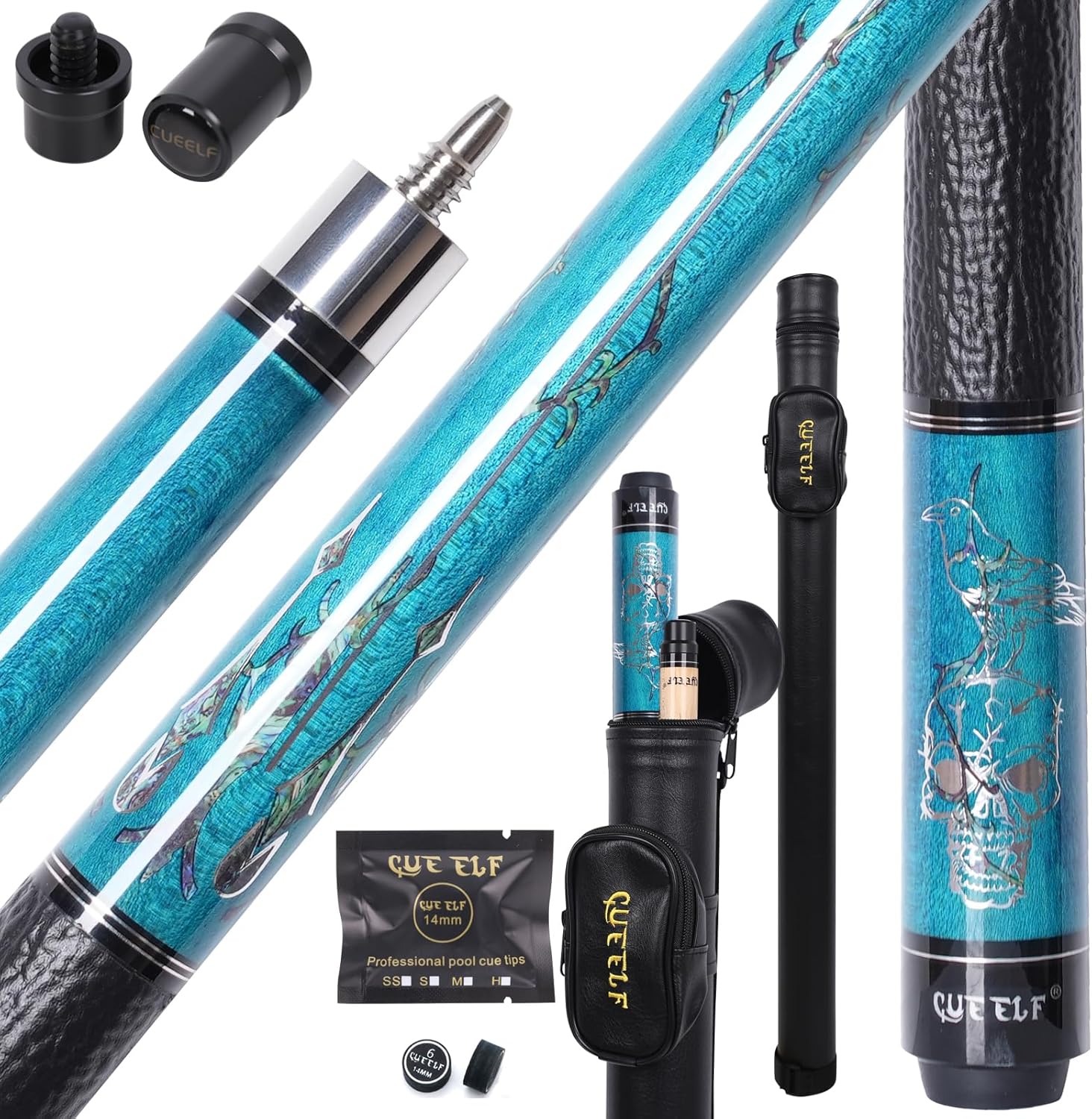 Pool Cue Stick 100% Canadian Maple Wood Pool Cue 13mm Tip Billiard cue Stick 19.5-21oz Pool Sticks Suitable for Bars,Club,Pool Table Sports