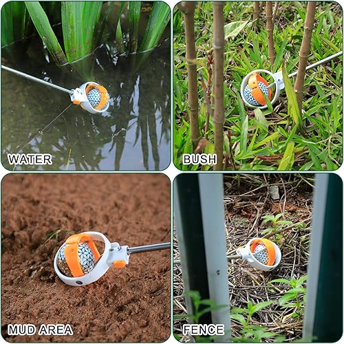 Miniatura 4 de Recuperador de pelotas de golf para agua telescópica, herramienta recuperadora de bolas de 9 pies con cabezal listo para liberar resorte, clip de