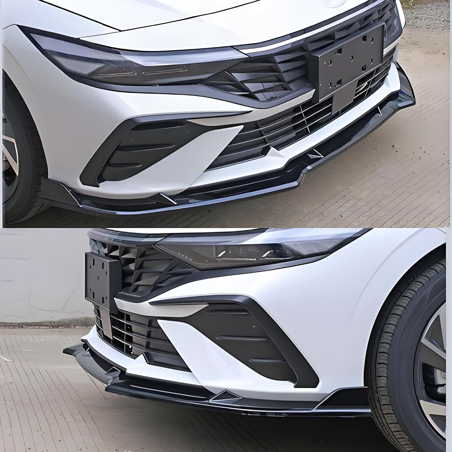 Front Bumper Lip Splitter Spoiler Compatible with Hyundai Elantra 4-Door 2024 2025 2026 SE/SEL/SEL Sport/Limited/Base Accessories Air Chin Body Kit(Gloss Black)