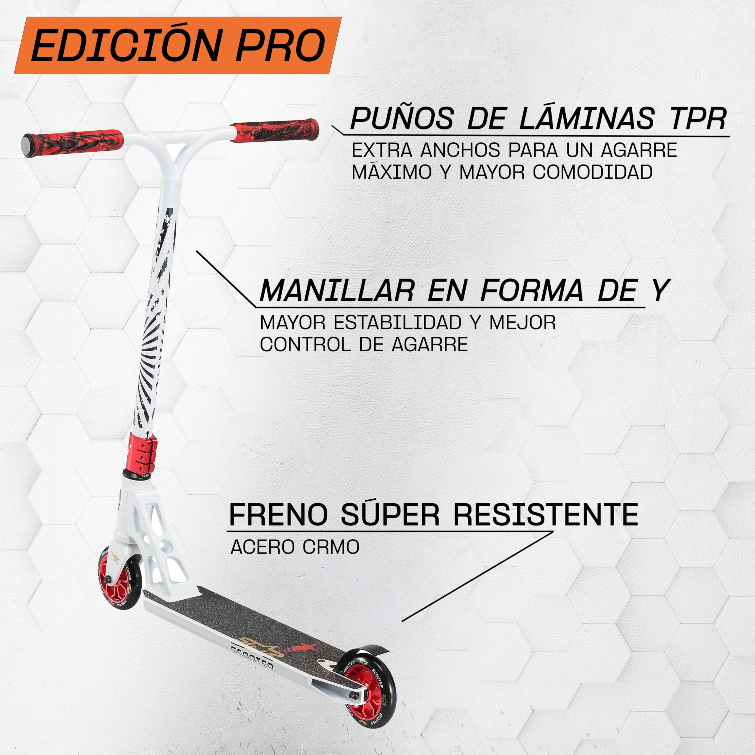 STAR SCOOTER Patinete de Acrobacias Profesional Patineta Freestyle Stunt Scooter para niños y niñas a Partir de 8 años | 110 mm Edición Pro HIC