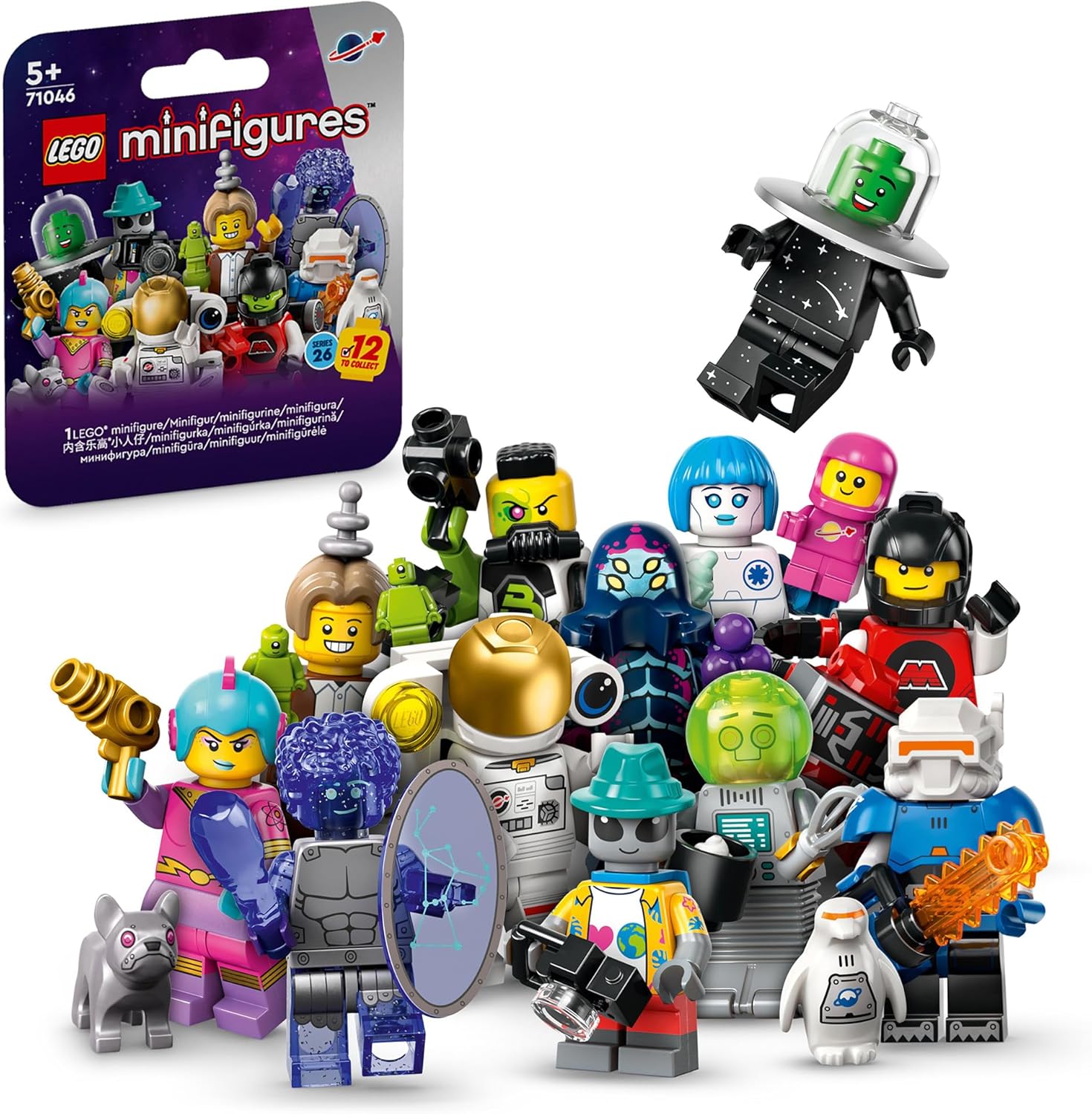 Complete Lego Mini Figures Series 26 Space with 12 Collectible Figures (71046 12x), Complete Series 26 Space (New), CMF