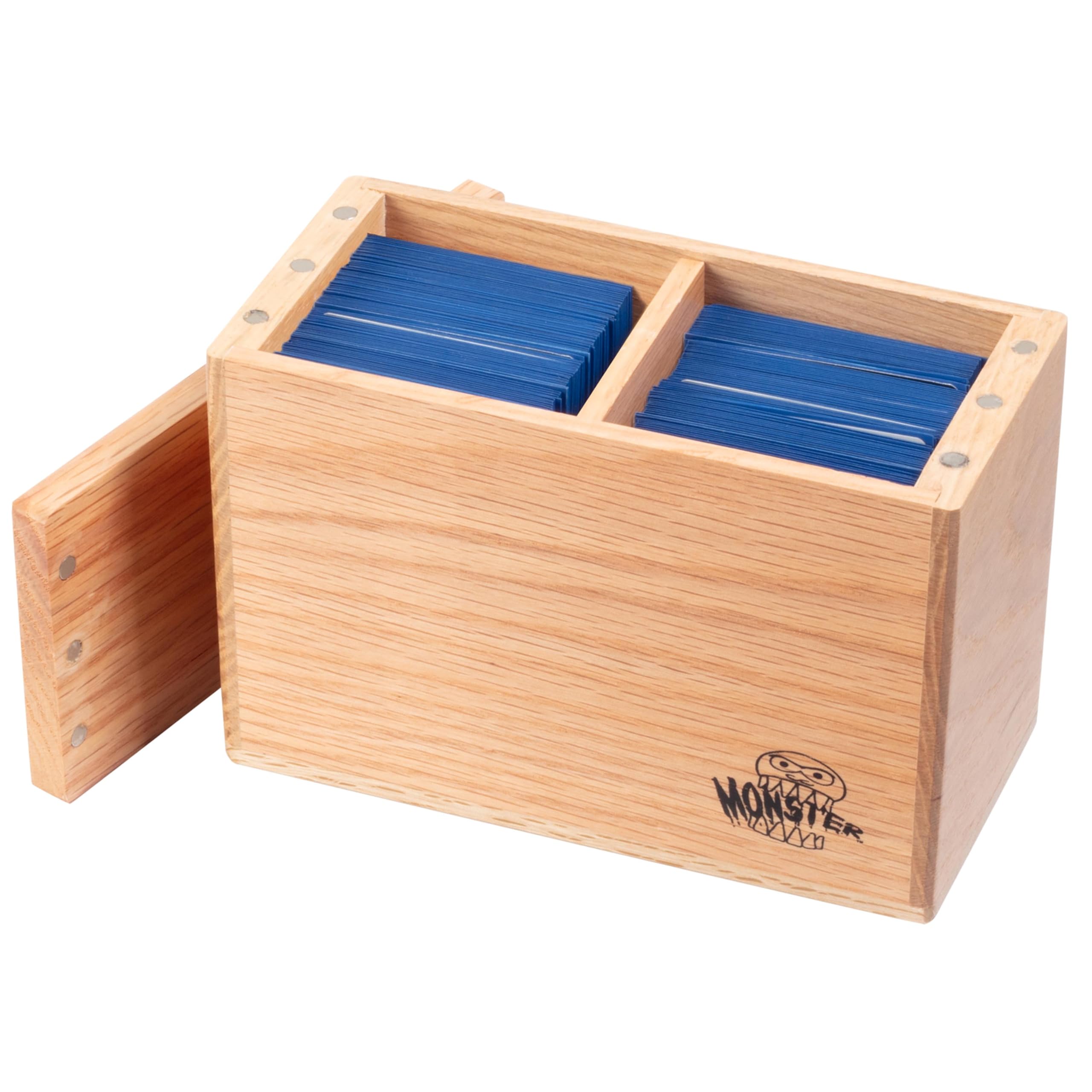Amazon.com: Monster Wooden Double Deck Box w Strong Magnetic Lid & Security  Band- Premium Holds 250 Sleeved Cards- Compatible with Yugioh, Commander  Magic The Gathering MTG Sport Cards Trading TCG Game, Gift :