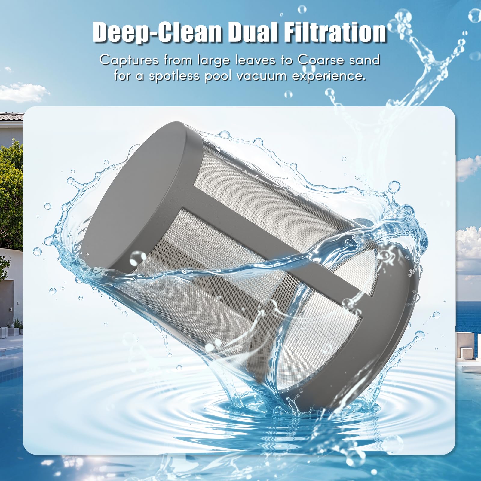Aspirateur de piscine sans fil portatif pour piscine hors sol, piscine