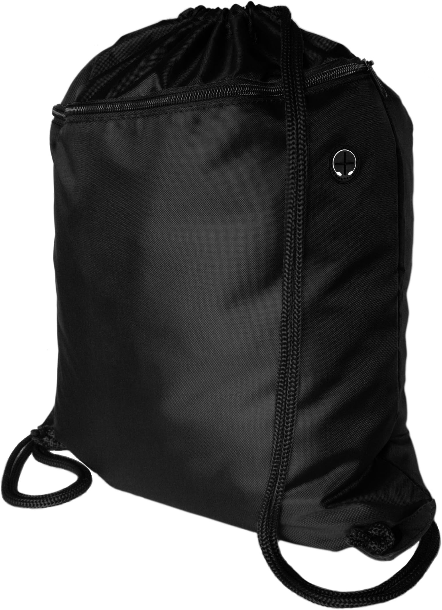 Very Strong Premium Quality Drawstring Backpack Gym Bag for Adults & Children. Plain School PE Kit Bag with NO LOGO, Perfect for Sports, Beach Holidays, Swimming, Travel. ProGym Zavalti (Black)