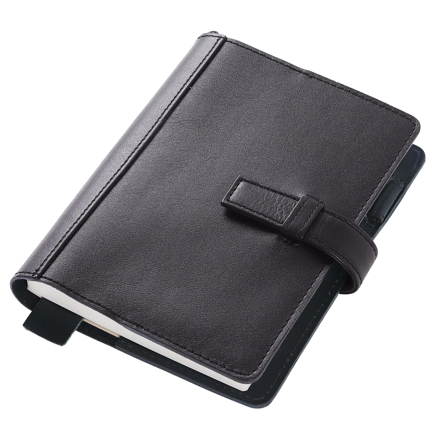 MonoBox Genuine Leather A6 Notebook Cover Black Hobonichi Techo Compatible