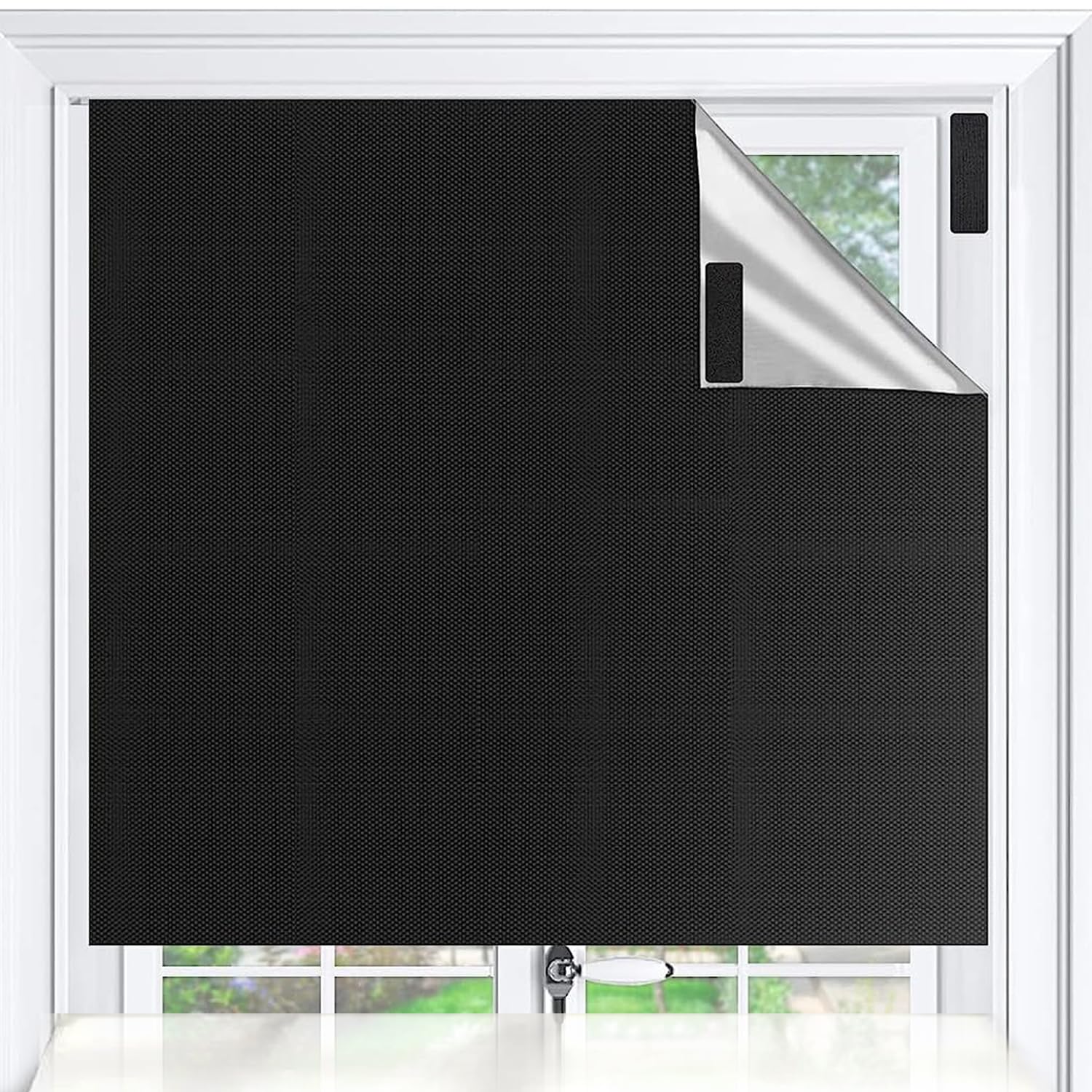 Kuxuan Portable Blackout Blinds 300x145cm 100% Light Blocking No Drill Easy Adhesive Waterproof Material for Baby Room and Travel Windows with Scissors and Adhesive Pads - Home and Travel Essentials