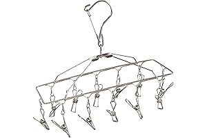 Tendedero de Ropa para Secar Interior con 12 Abrazaderas, Cromado