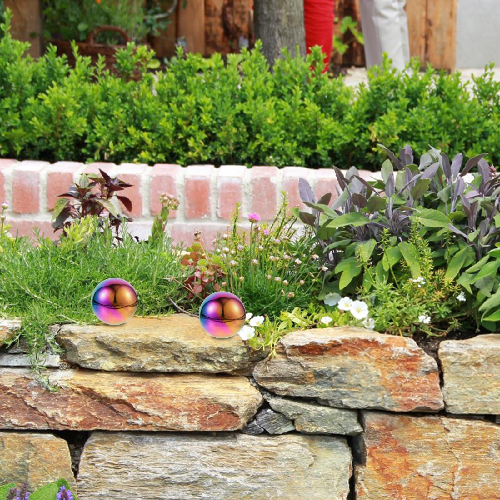TOYANDONA 5 Pezzi Sfera da Giardino in Acciaio Inossidabile Lucidata Riflettente Palla Rotonda per Decorazioni Esterni Performance di Riflessione
