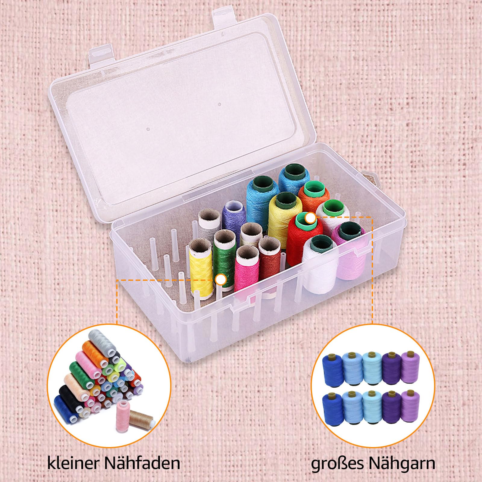 Boîte de rangement CARE & CREATE pour 20 Bobines, Cônes de fils (29,5 cm x 25 cm x 13,5 cm)(...) - Transparent - Couture crochet et tricot - Achat & prix