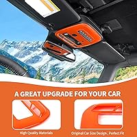 Vista 7 de Cubierta para panel de luz de lectura frontal Bronco compatible con accesorios interiores Ford Bronco 2021-2025, 2 puertas, 4 puertas, color naranja