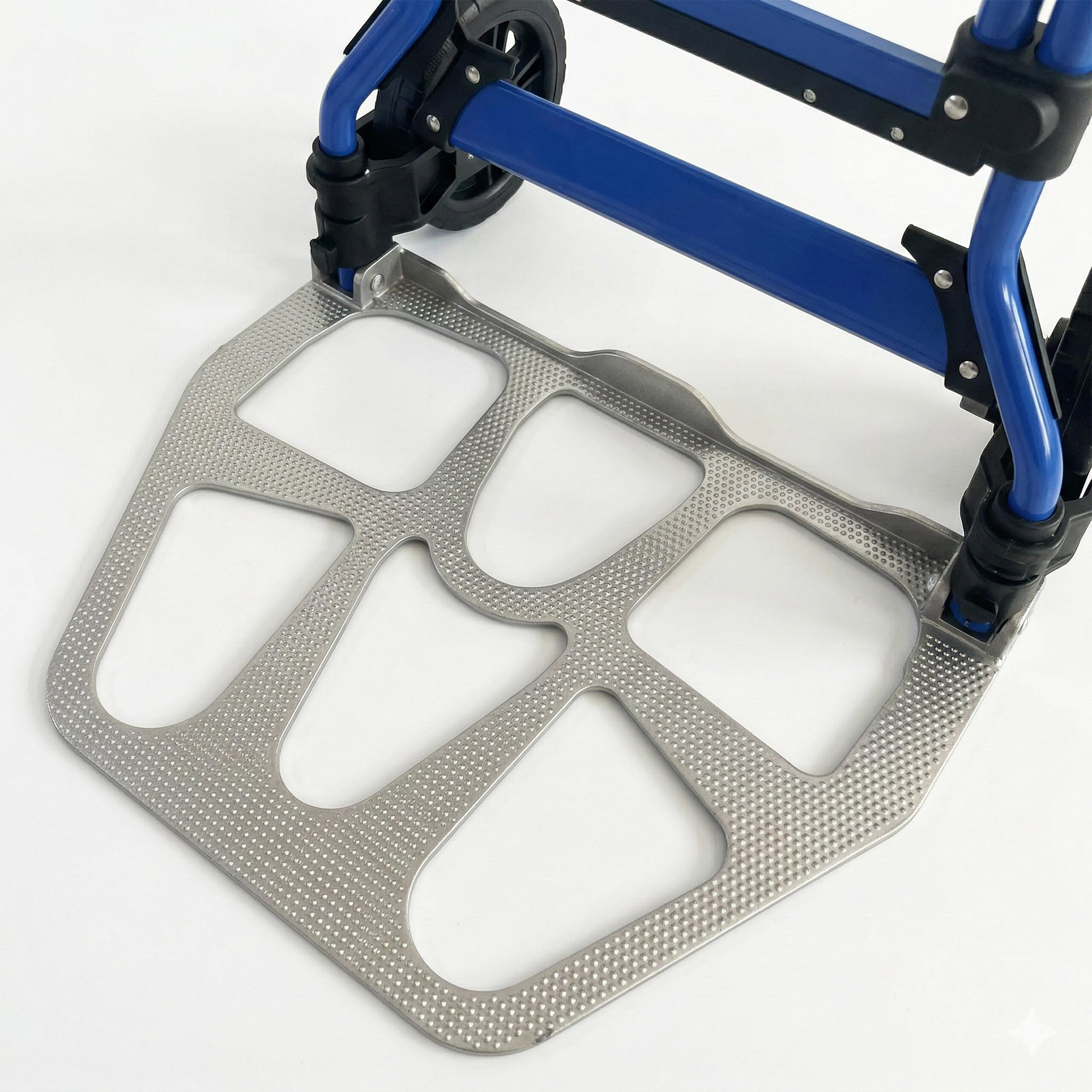 Relaxdays Sackkarre klappbar, bis 120 kg, HBT: 111x52x48 cm, Transportkarre Umzug, mit Teleskopgriff Stahl, Silber/blau