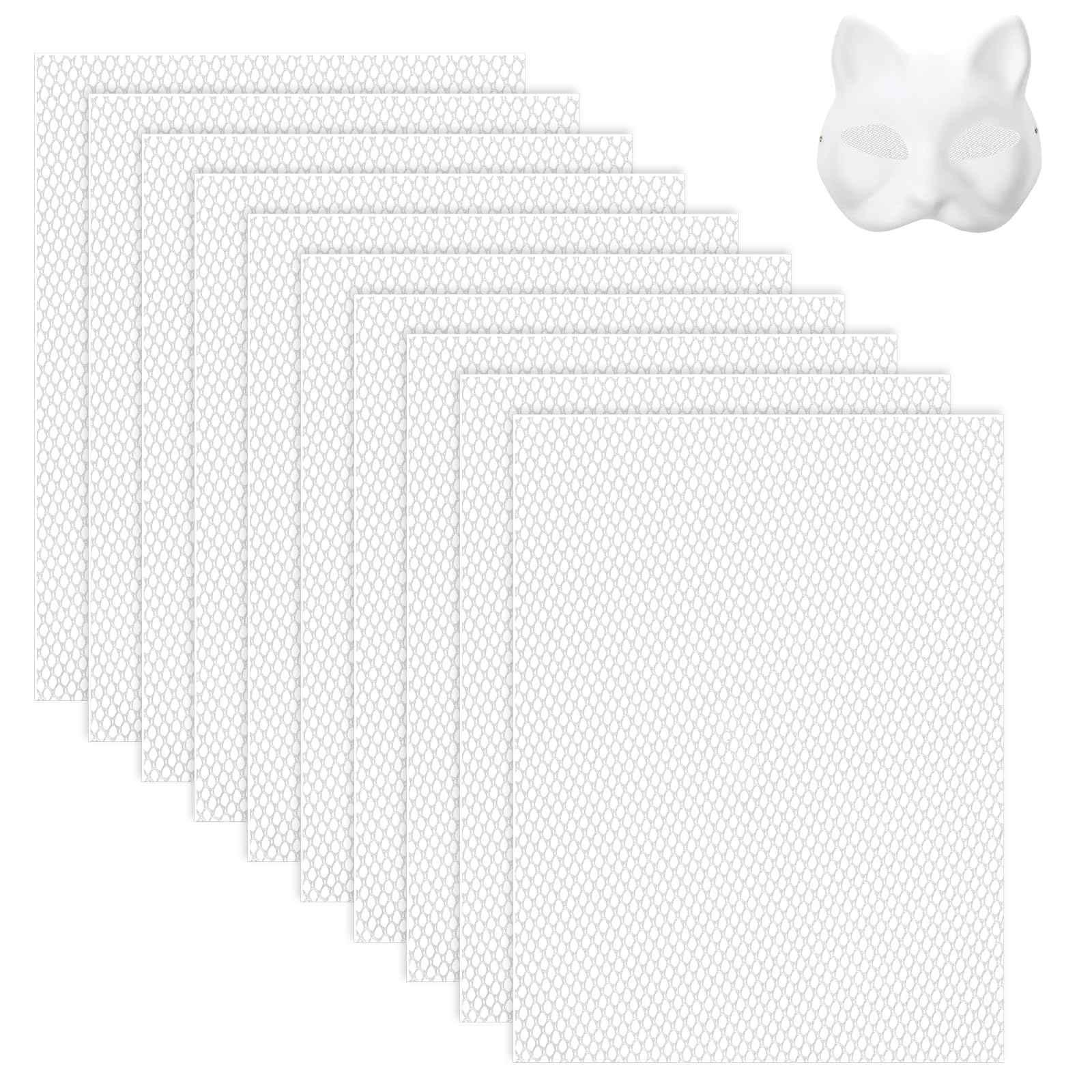 10 Sheets White Fursuit Eye Plastic Mesh 1mm Therian Eye Mesh Waterproof Printable PVC Plastic Eye Mesh Sheet for Furry Cosplay Props Fursuits Handicrafts Making