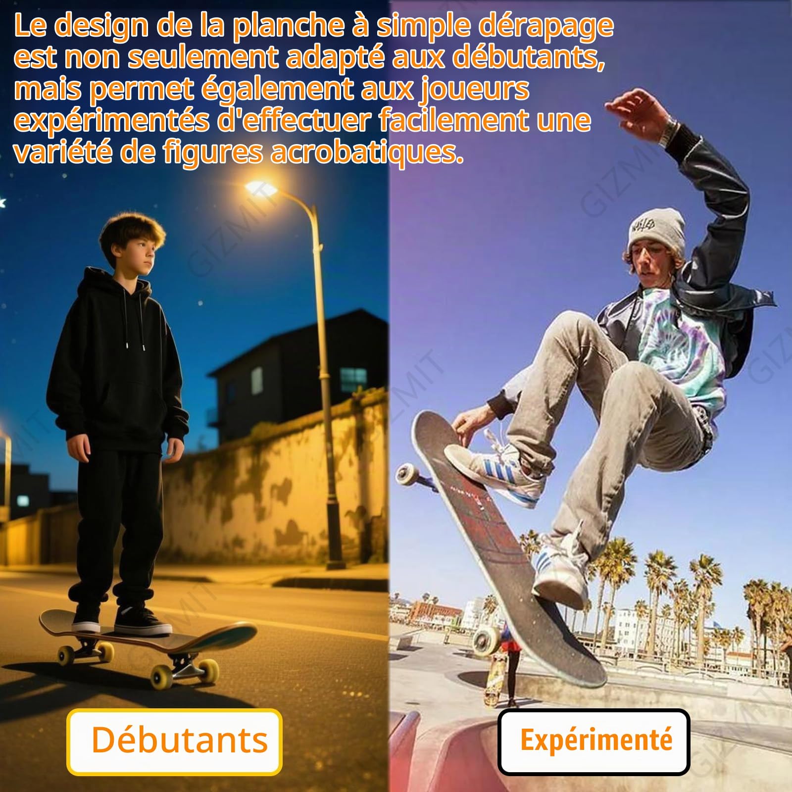 Skateboard électrique 24 km/h, Longboard électrique, autonomie de 13 km, Moteur sans balais 450 W avec télécommande sans Fil, Plateau en érable 7 Plis