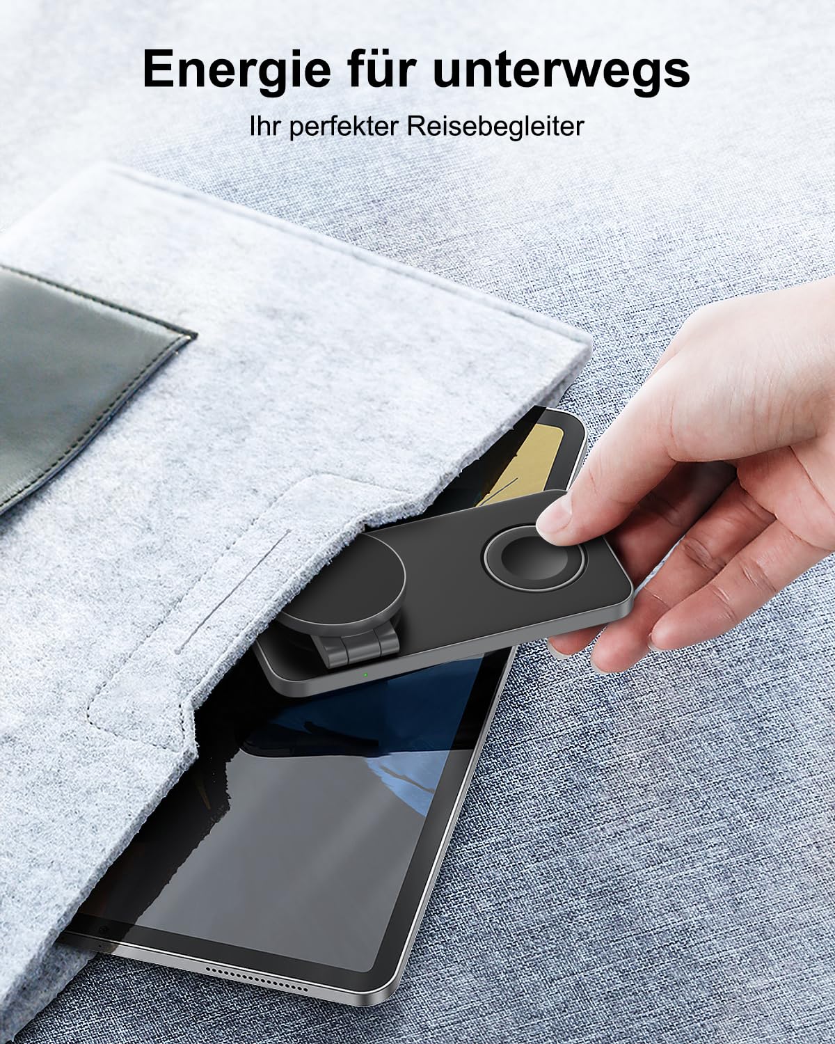 3-in-1-Ladestation 25 W für Samsung, faltbares kabelloses Ladegerät für Galaxy S26/S25/S24/S23/Z Fold/Flip-Serie, Galaxy Watch Ultra/8/7/6/5, Galaxy Buds Pro/3/2, inkl. 35 W Netzteil-Schwarz